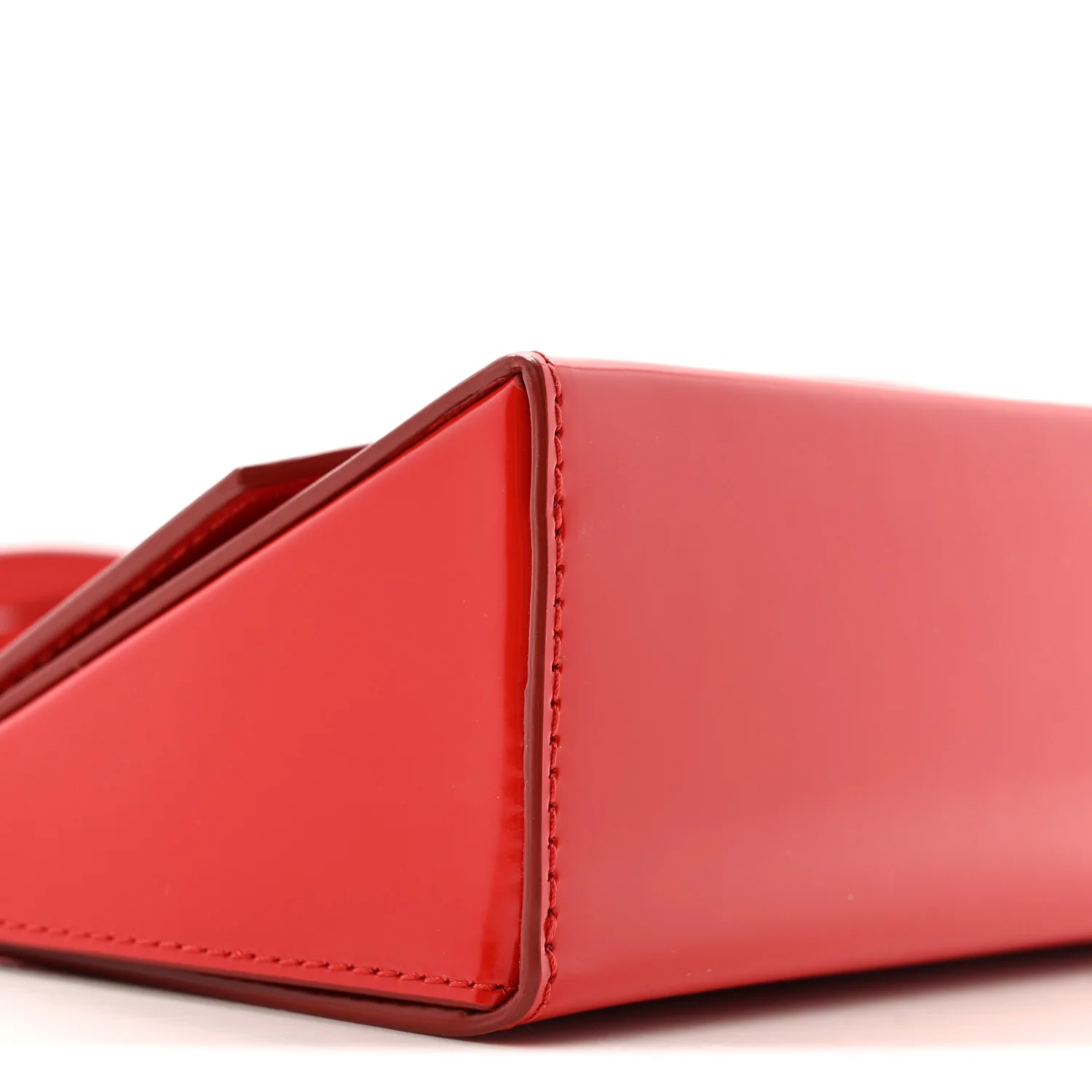 Brushed Calfskin Mini Geometric Clutch Bag Flame Red - Image 8