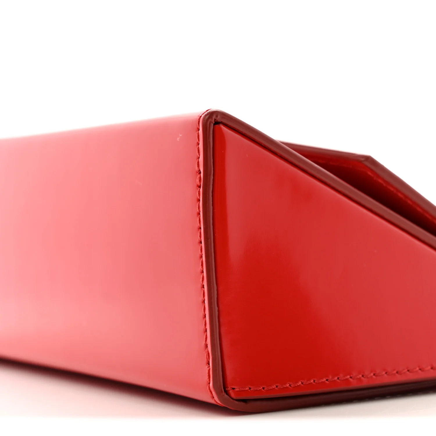 Brushed Calfskin Mini Geometric Clutch Bag Flame Red - Image 9