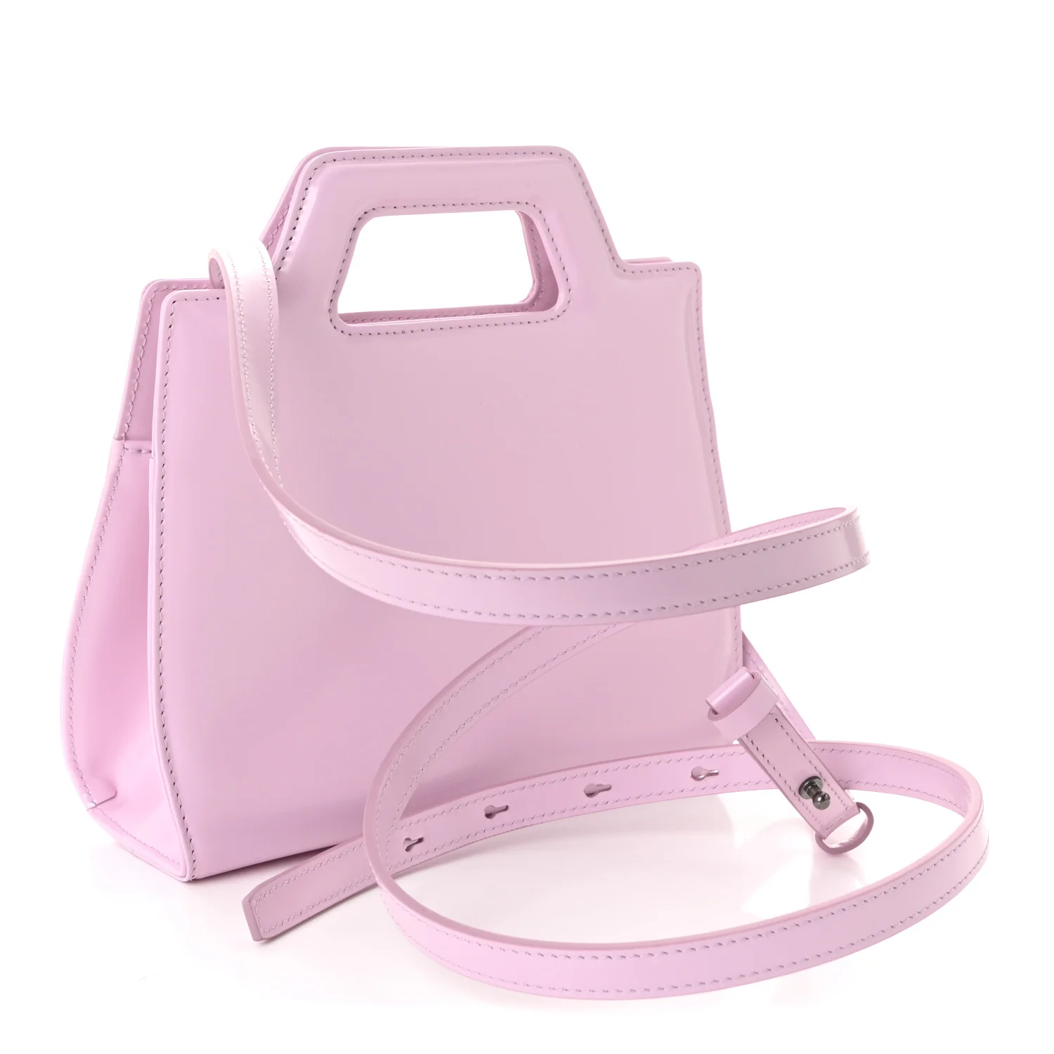 Brushed Calfskin Mini Wanda Top Handle Bag Bubble Gum - Image 3