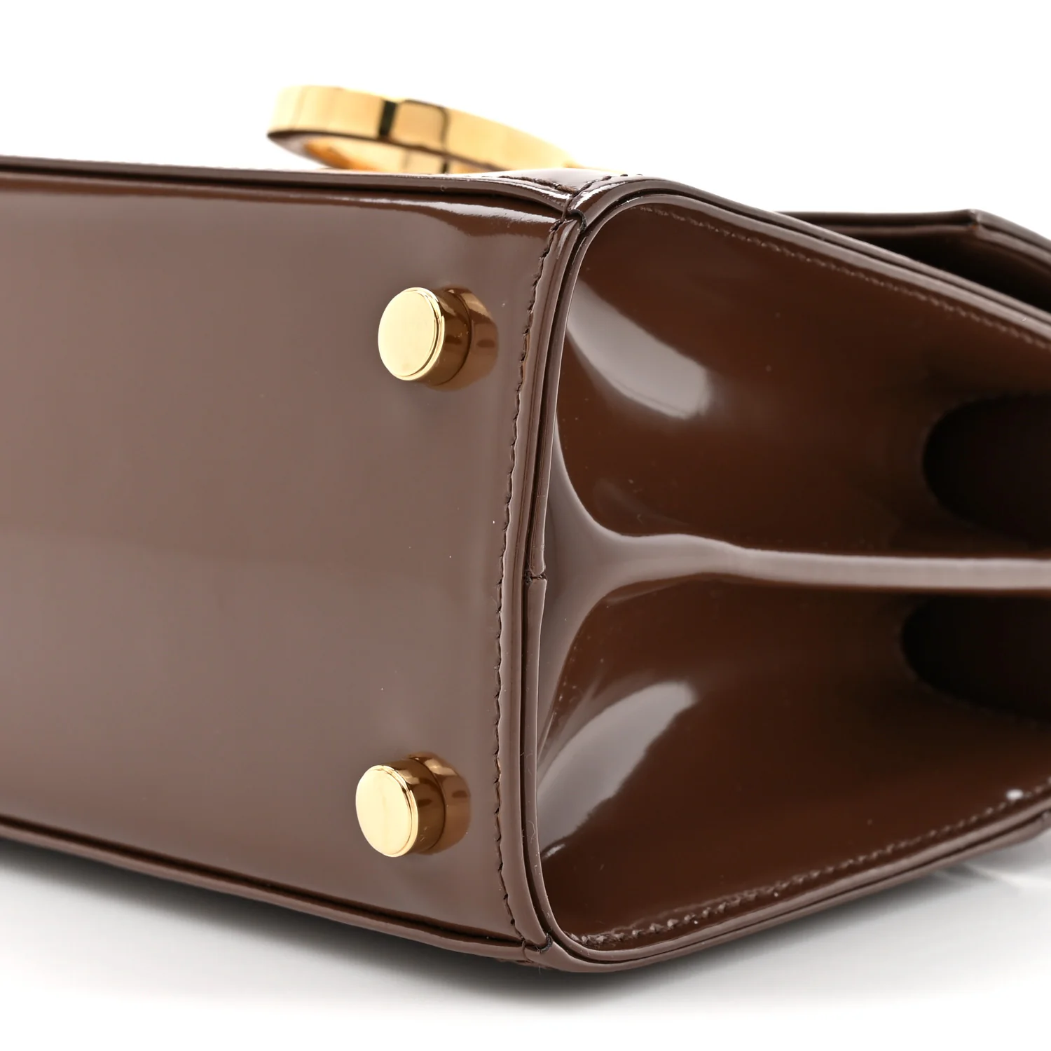 Brushed Off Calfskin Mini Iconic Top Handle Bag  Cocoa Brown - Image 9