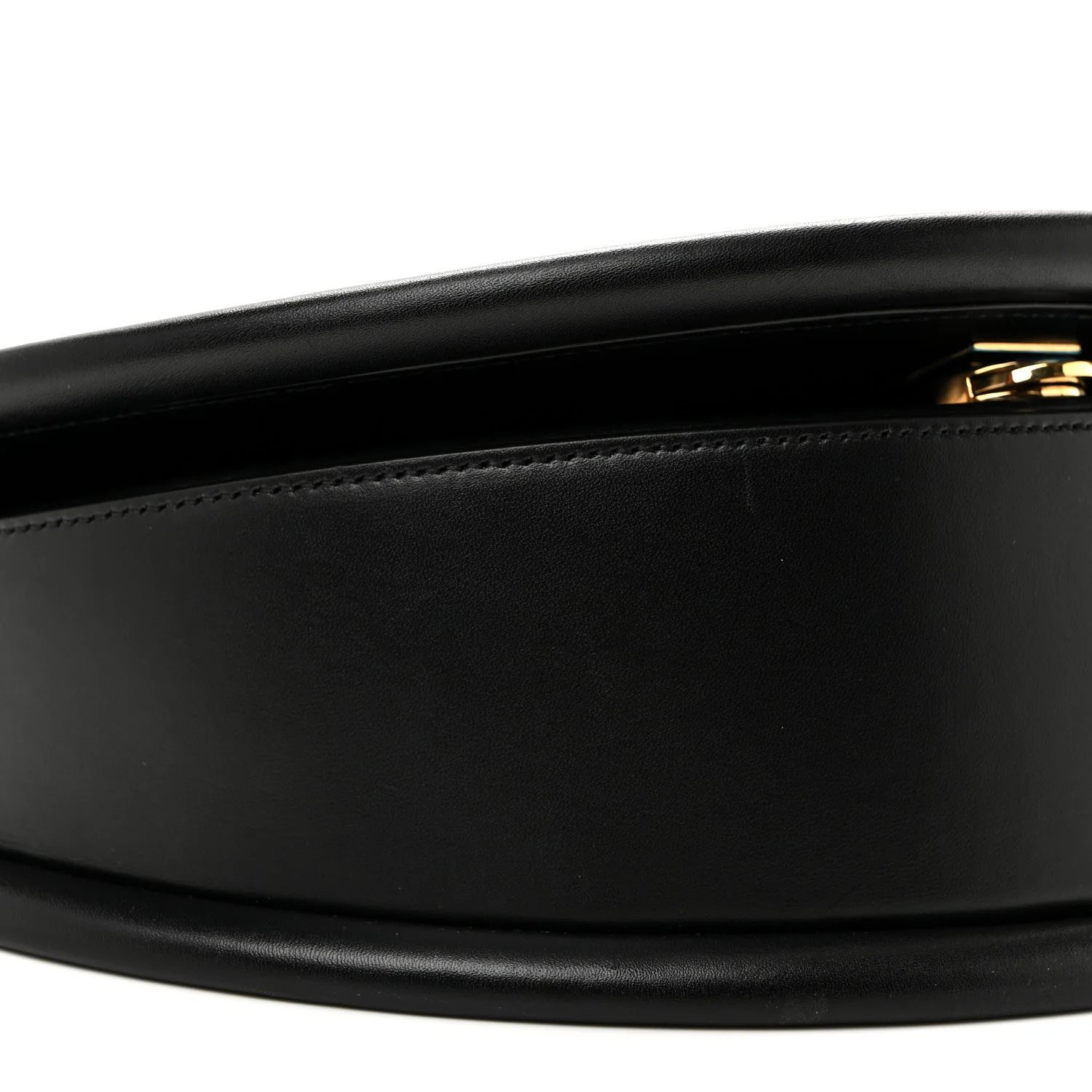 Calfskin Aura Shoulder Bag Black - Image 9