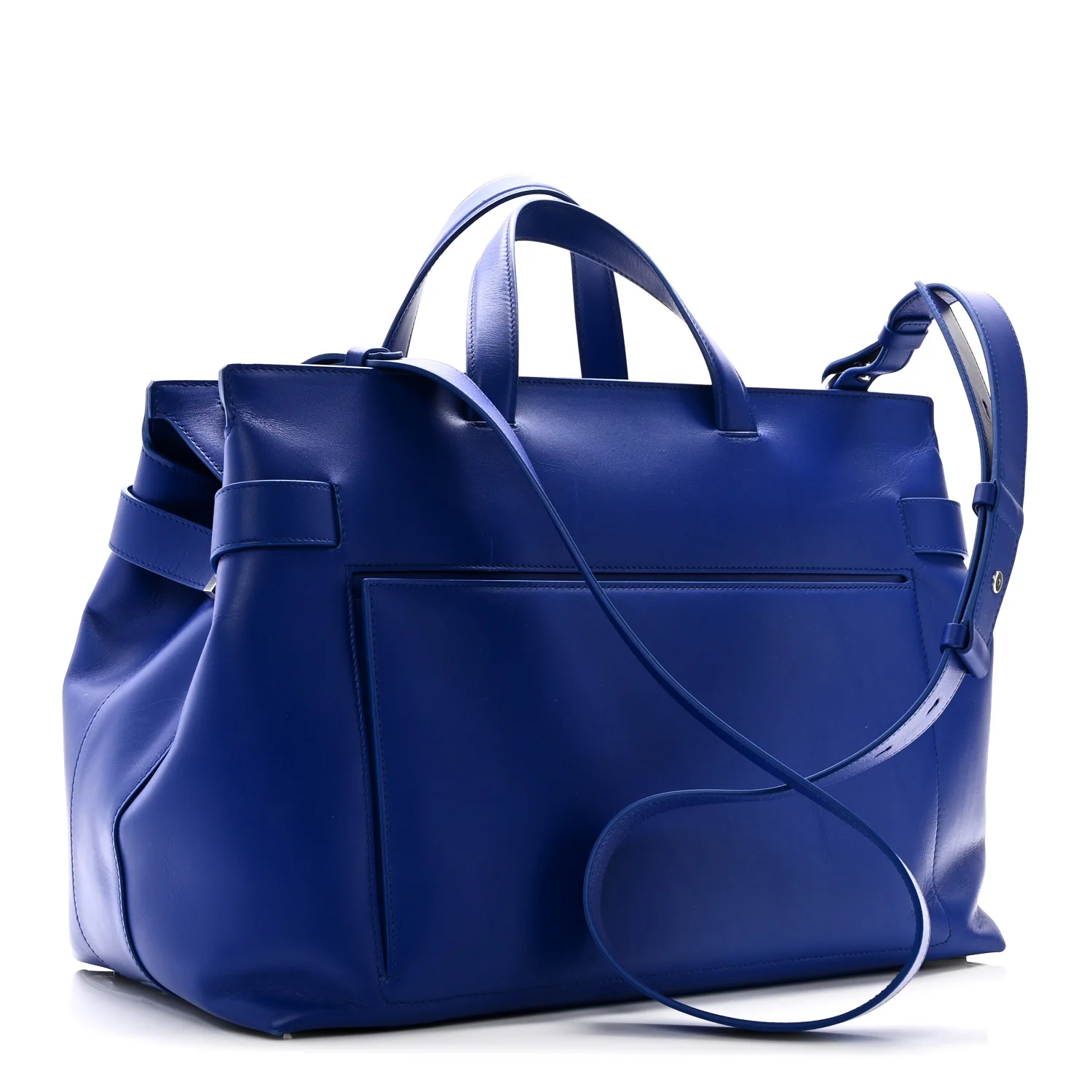 Calfskin Calfskin XL Gancini Buckles Tote Bag Blue - Image 3