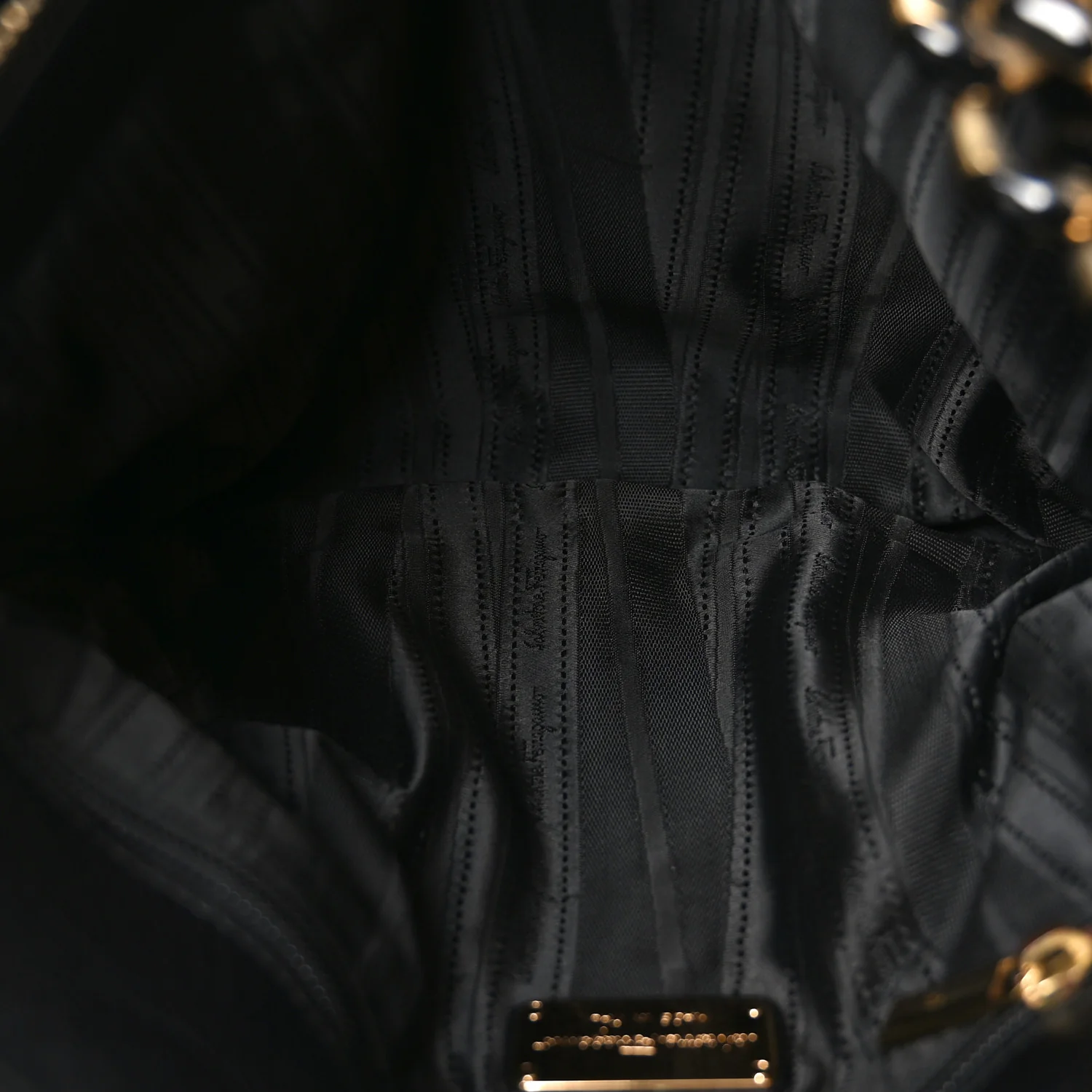 Calfskin Chain Tote Black - Image 5
