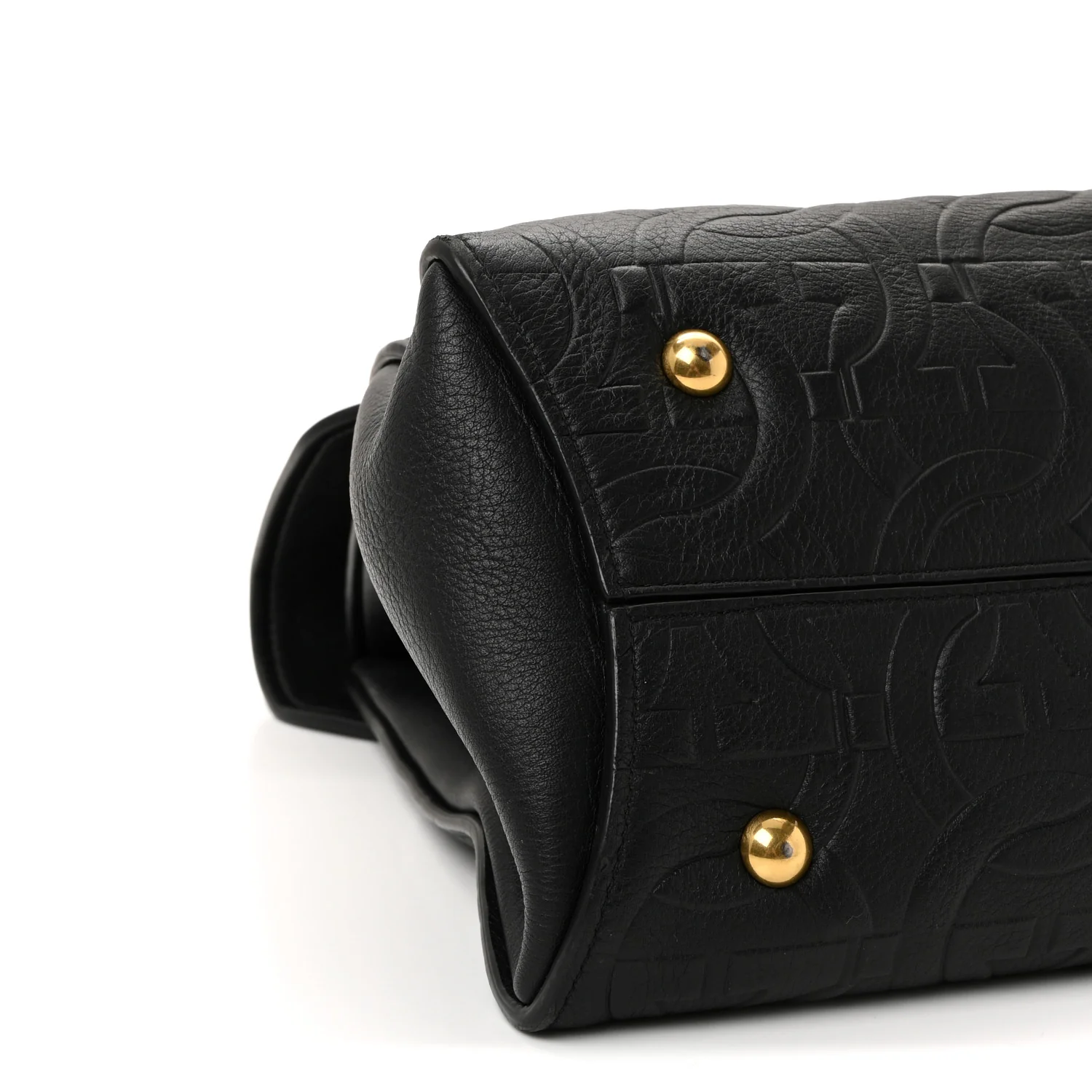 Calfskin Embossed Medium Margot Top Handle Satchel Black - Image 10
