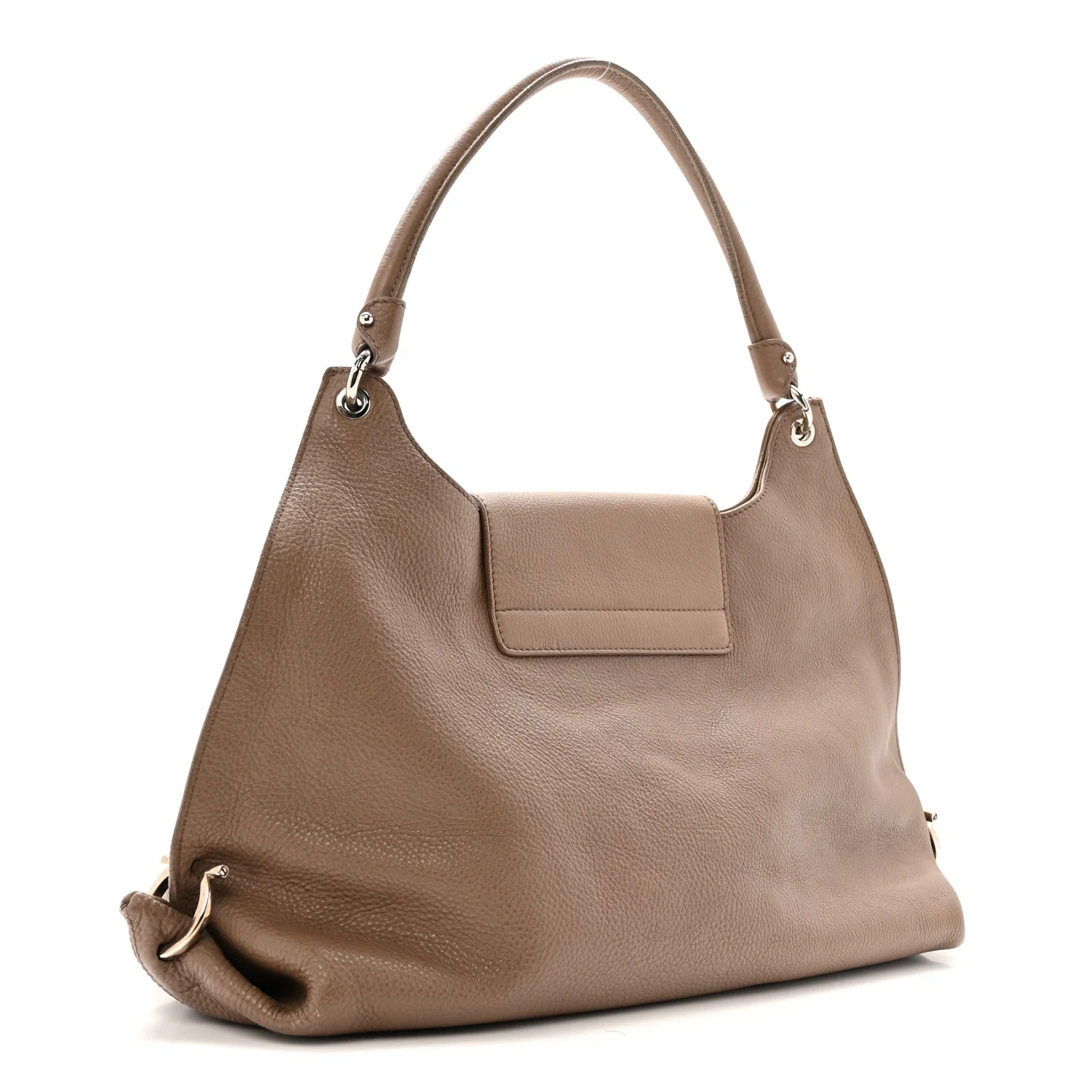 Calfskin Fanisa Gancini Large Hobo Beige - Image 3