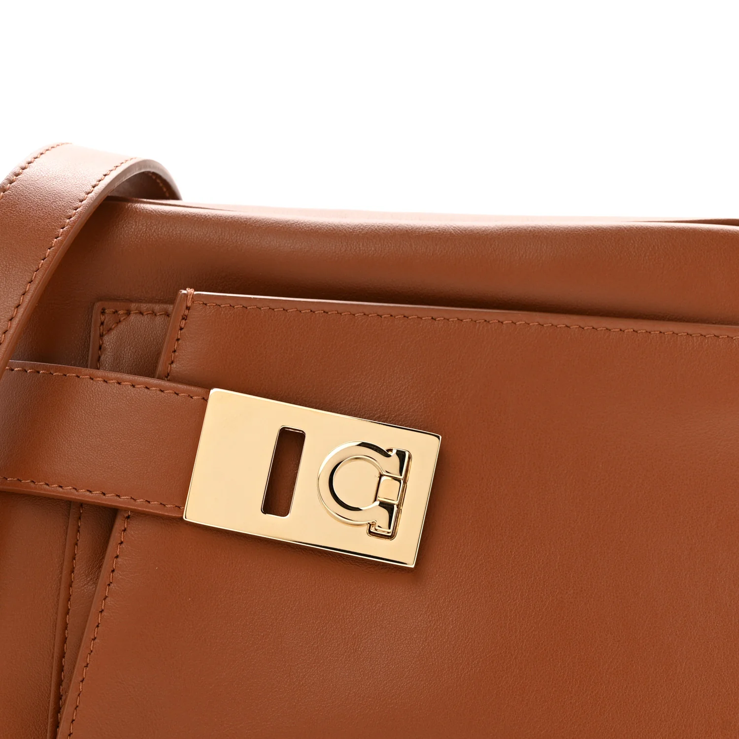 Calfskin Gancio Small Archive Camera Case Natural Brown - Image 7