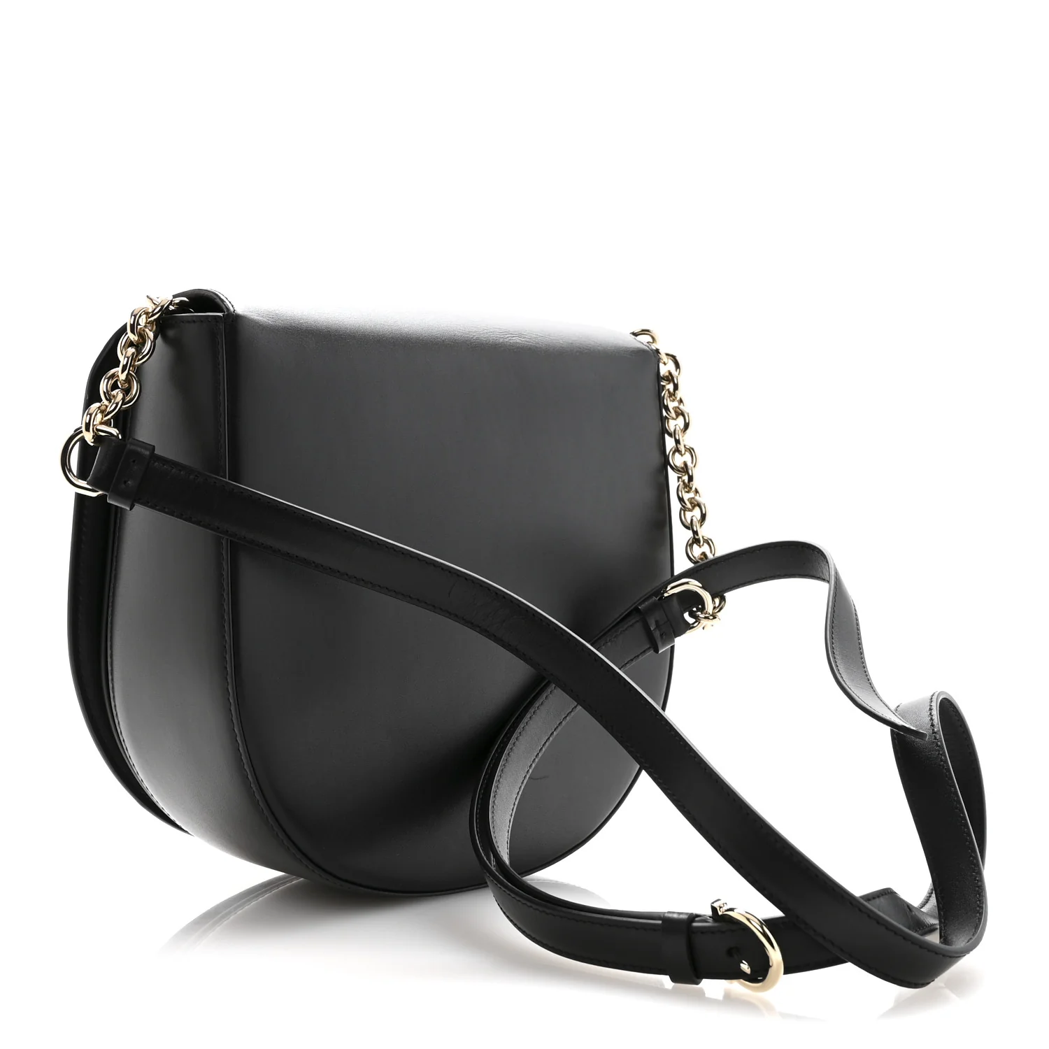 Calfskin Large Vela Flap Bag Black - Image 3