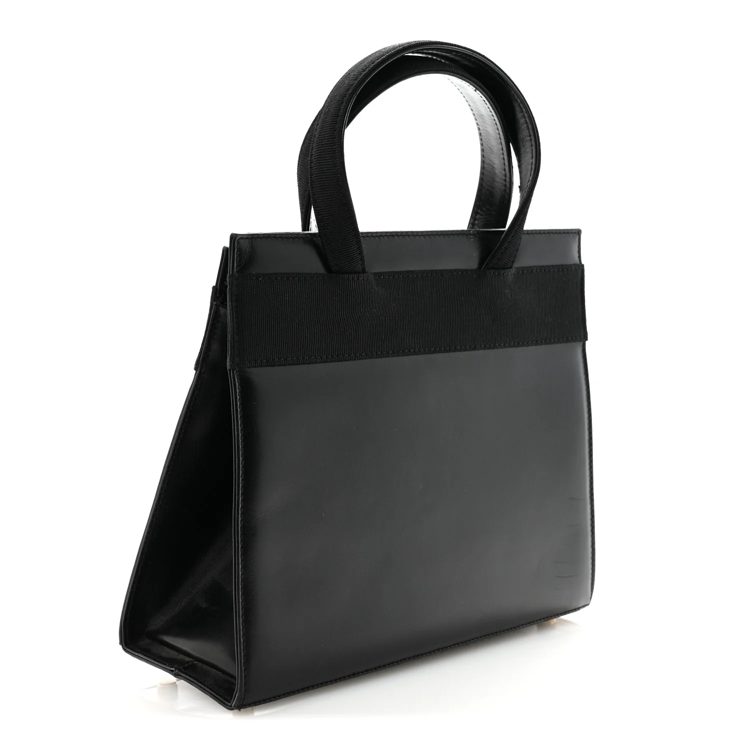 Calfskin Medium Vara Bow Top Handle Tote Black - Image 3