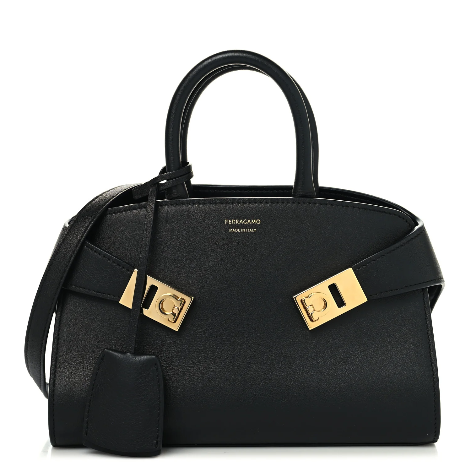 Calfskin Mini Hug Bag Black