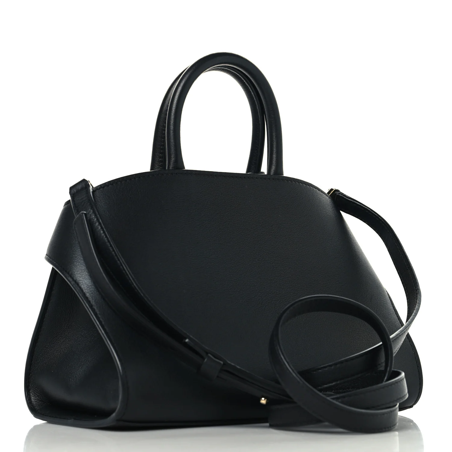 Calfskin Mini Hug Bag Black - Image 3