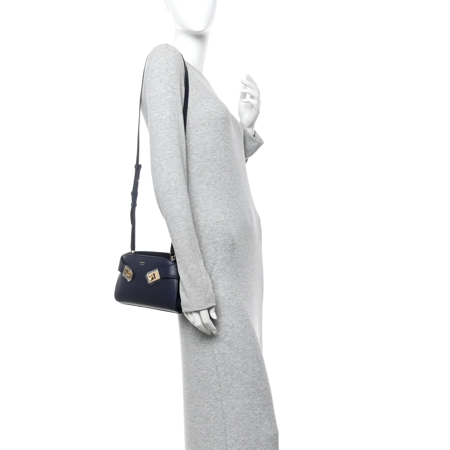Calfskin Mini Hug Crossbody Bag Midnight - Image 2