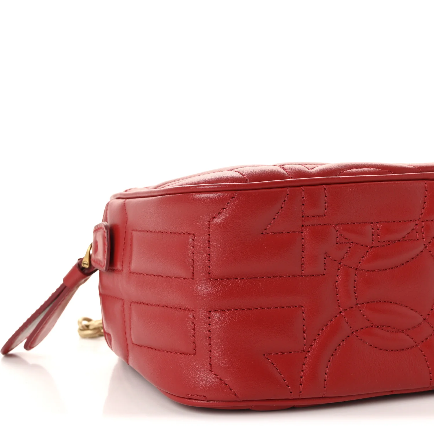 Calfskin Quilted Gancini Camera Bag Red - Image 8