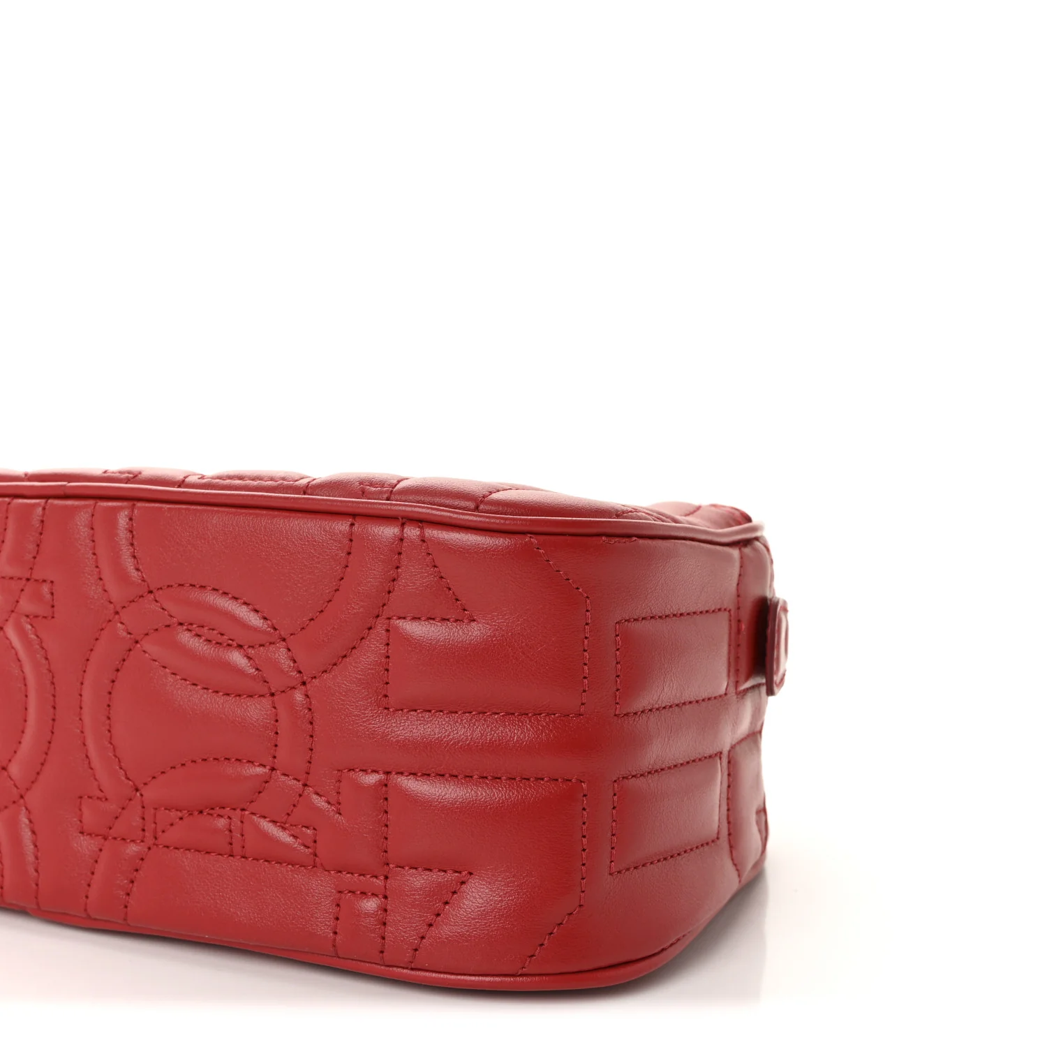 Calfskin Quilted Gancini Camera Bag Red - Image 9
