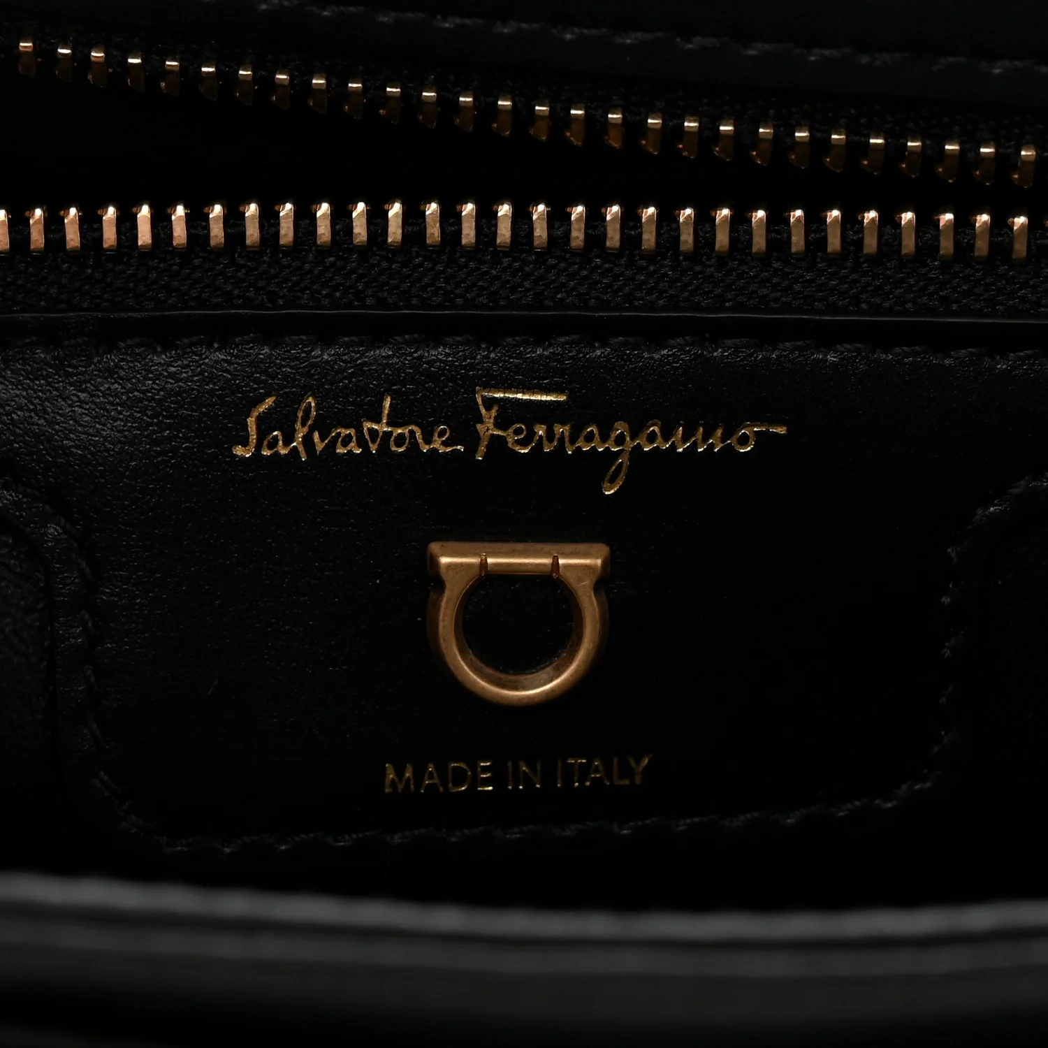 Calfskin Quilted Gancini Flap Bag Black - Image 6