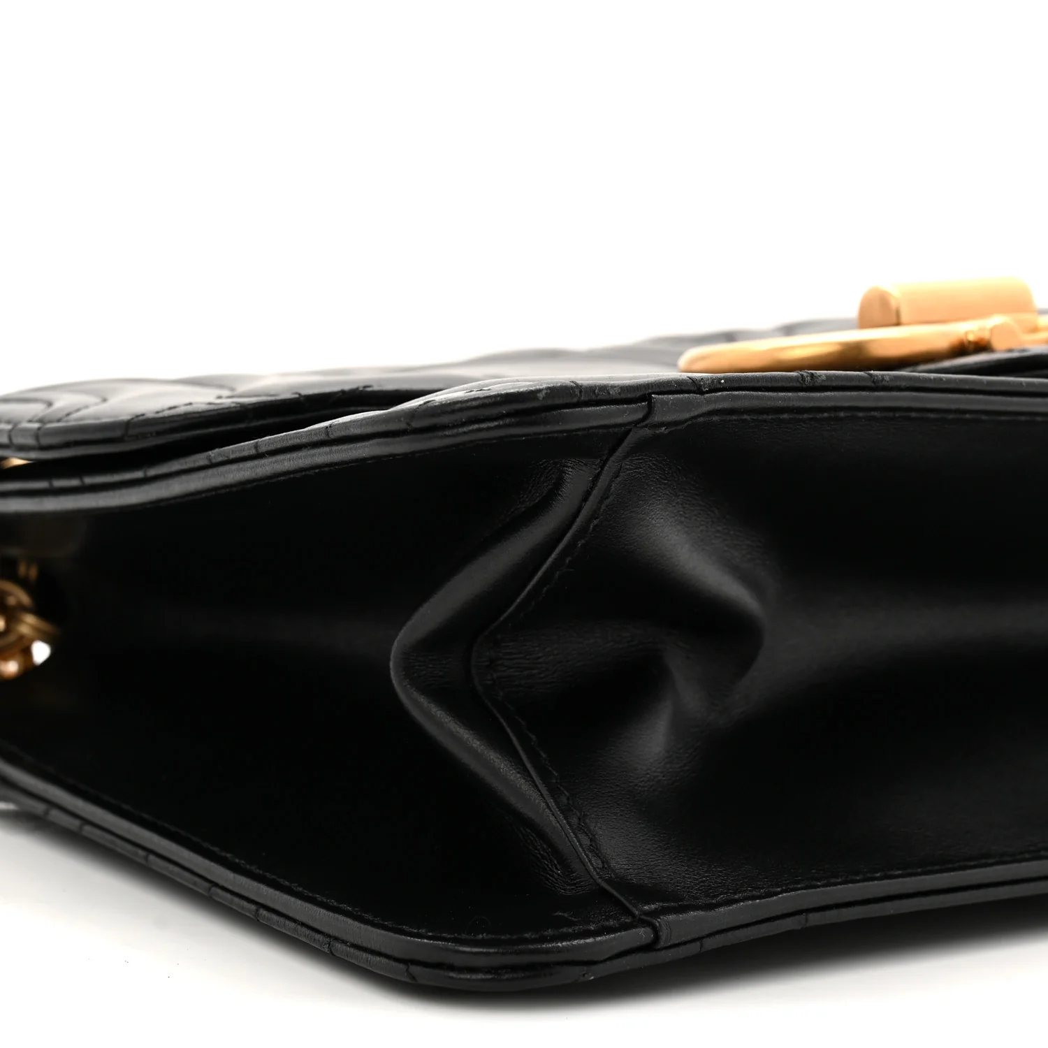 Calfskin Quilted Gancini Flap Bag Black - Image 8