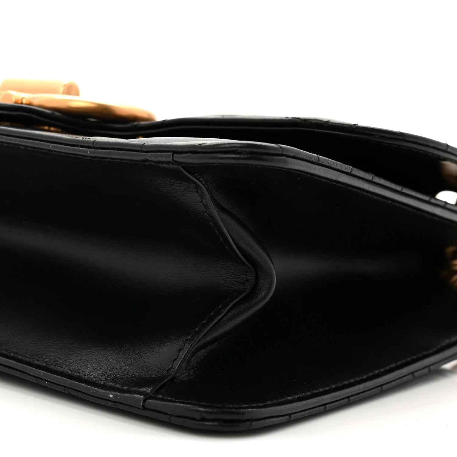 Calfskin Quilted Gancini Flap Bag Black - Image 9