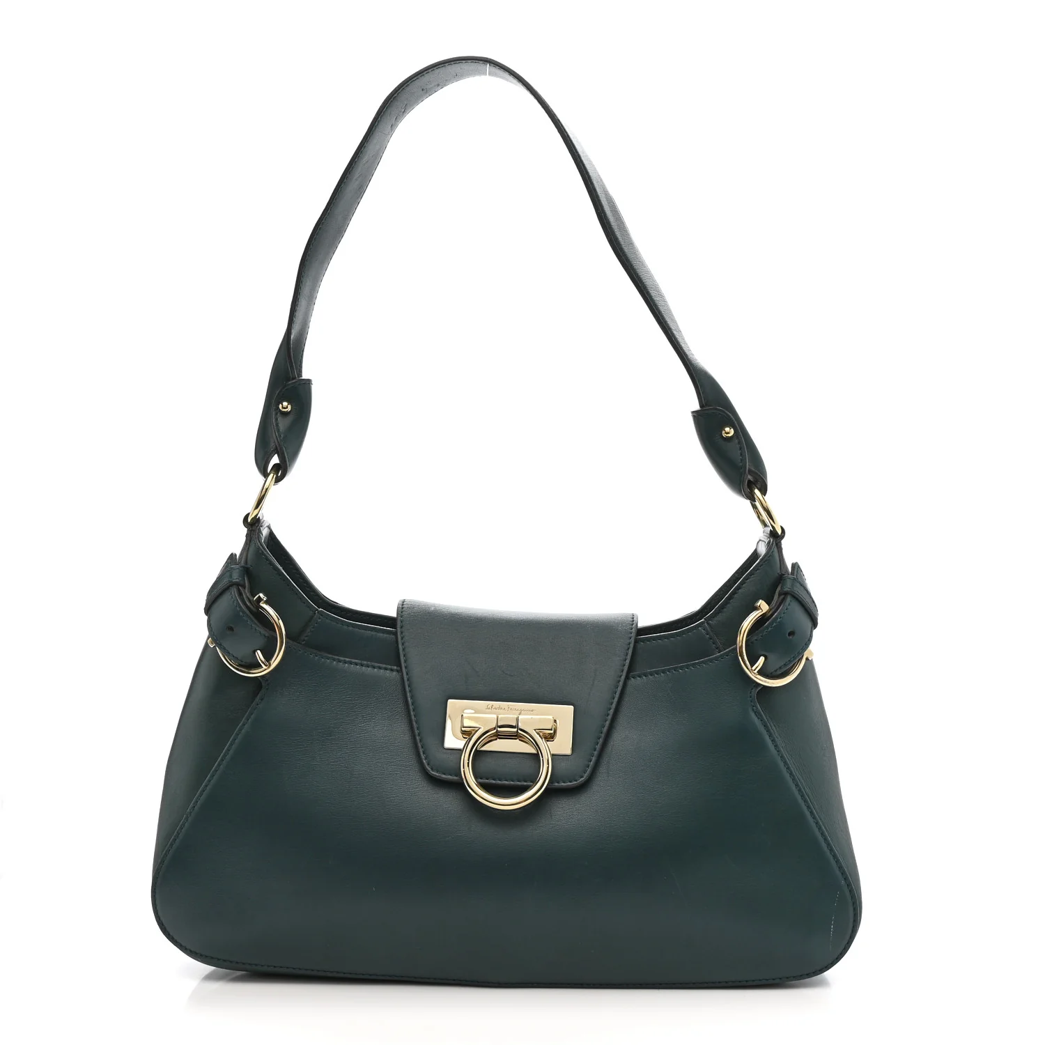 Calfskin Small Fanisa Gancini Hobo Green