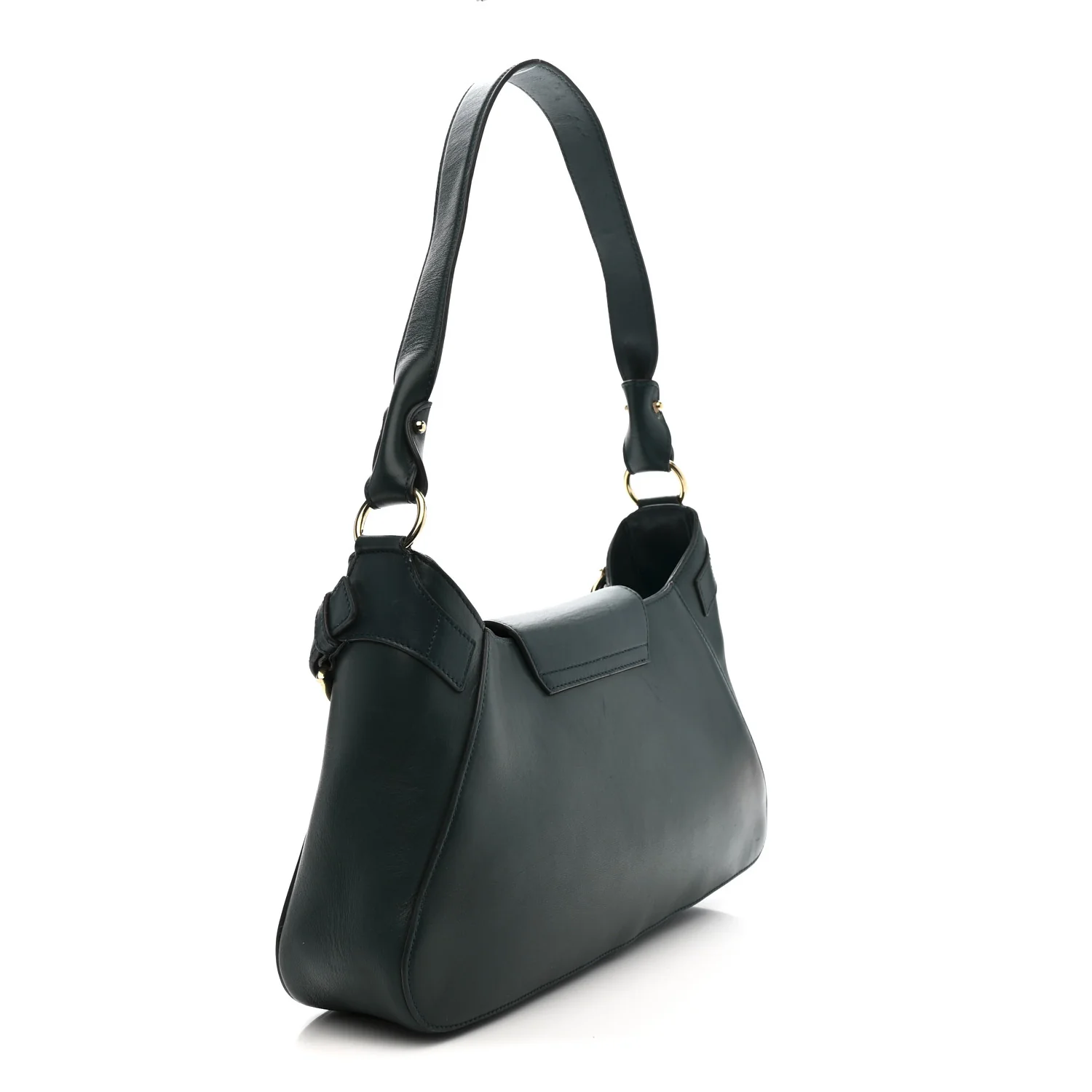 Calfskin Small Fanisa Gancini Hobo Green - Image 3