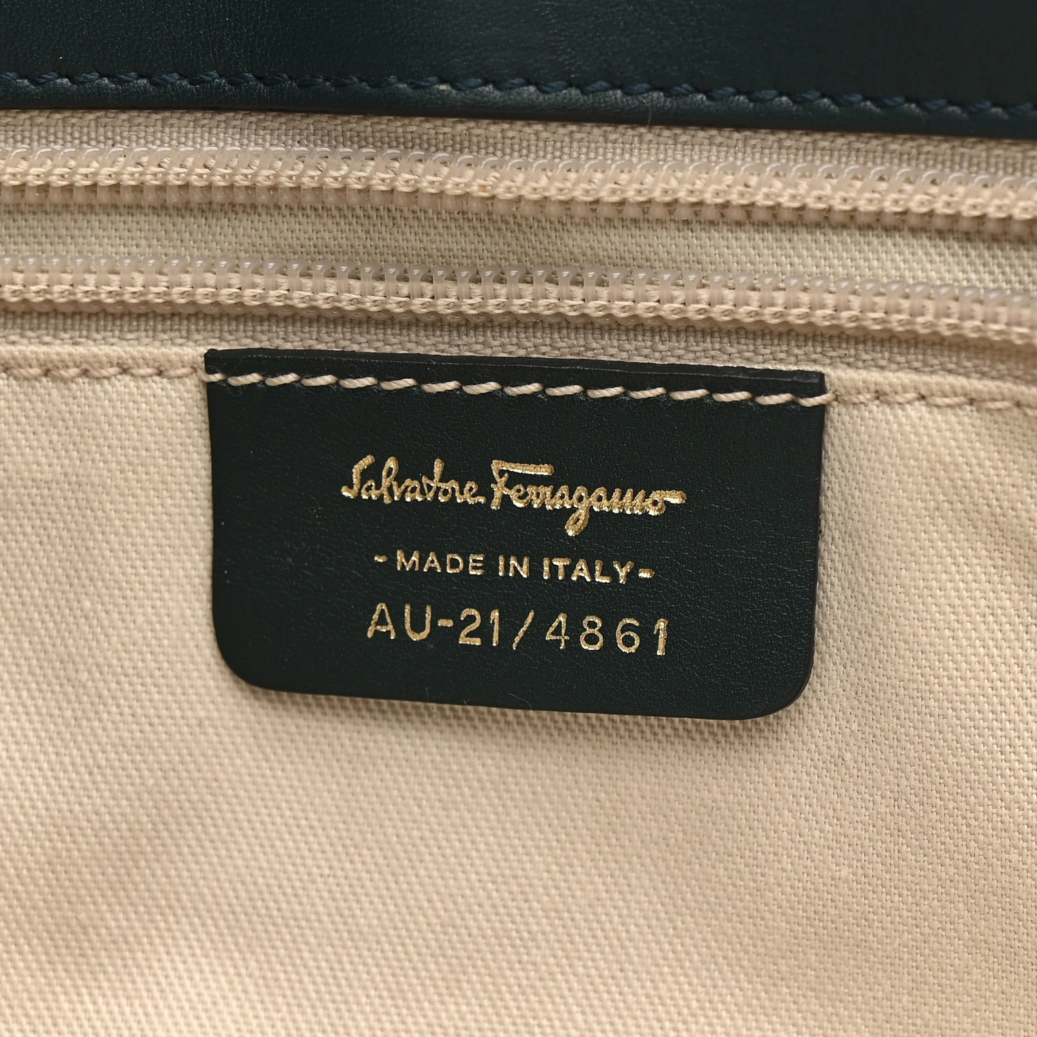 Calfskin Small Fanisa Gancini Hobo Green - Image 6