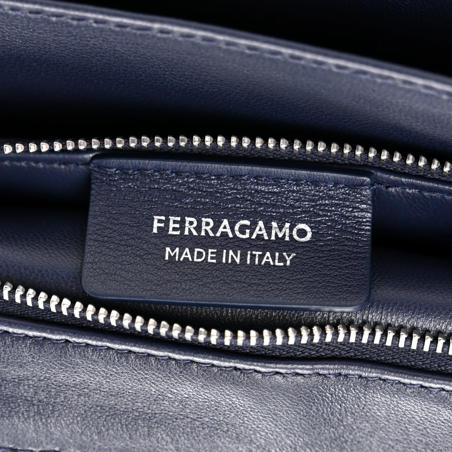 Calfskin Small Front Flap Crossbody Bag Navy Blue - Image 6