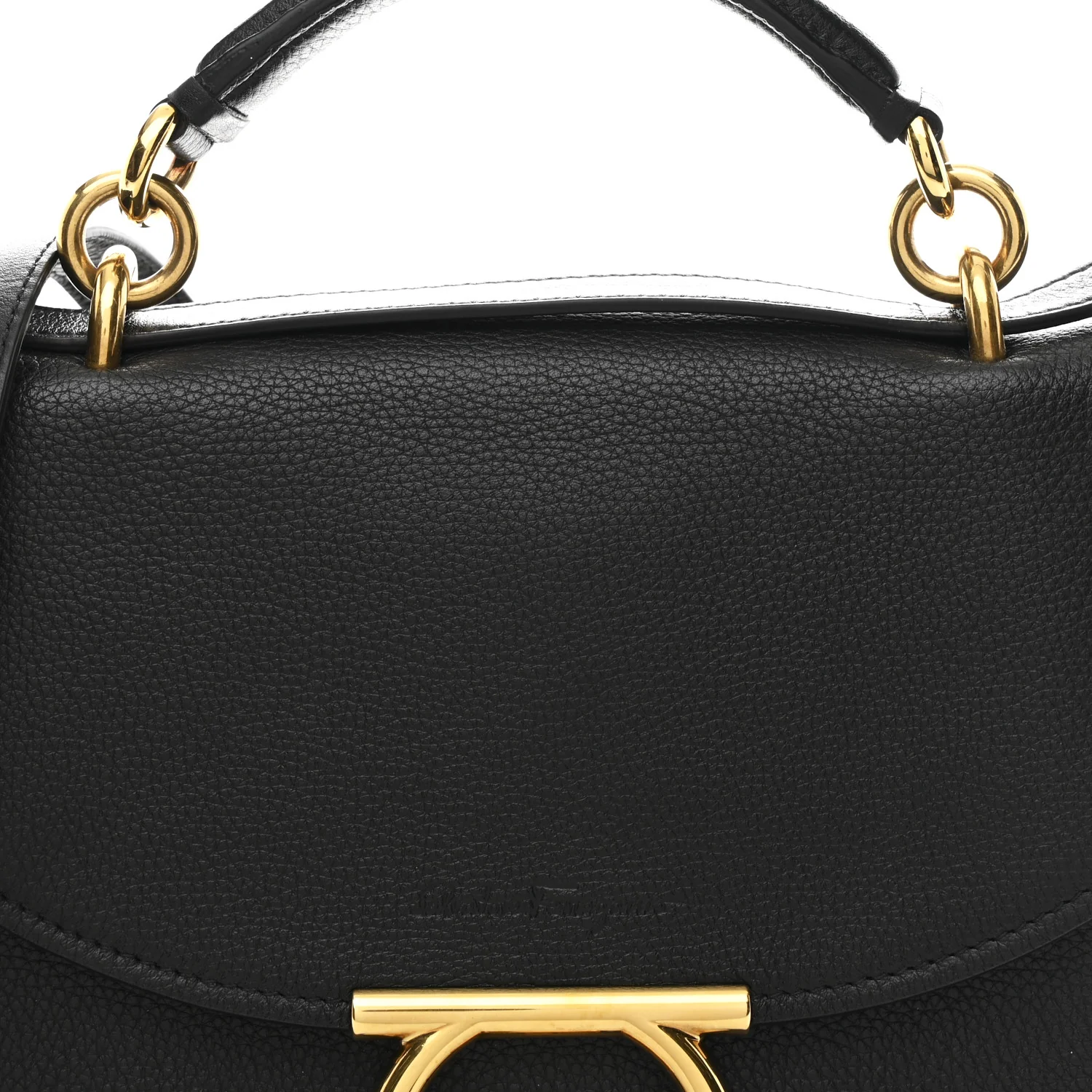 Calfskin Small Margot Top Handle Satchel Black - Image 9