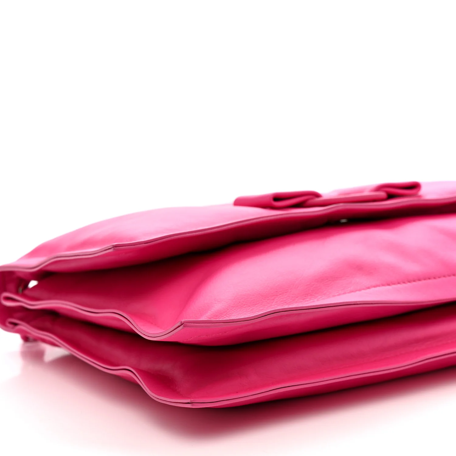 Calfskin Small Viva Bow Shoulder Bag Hot Pink - Image 10