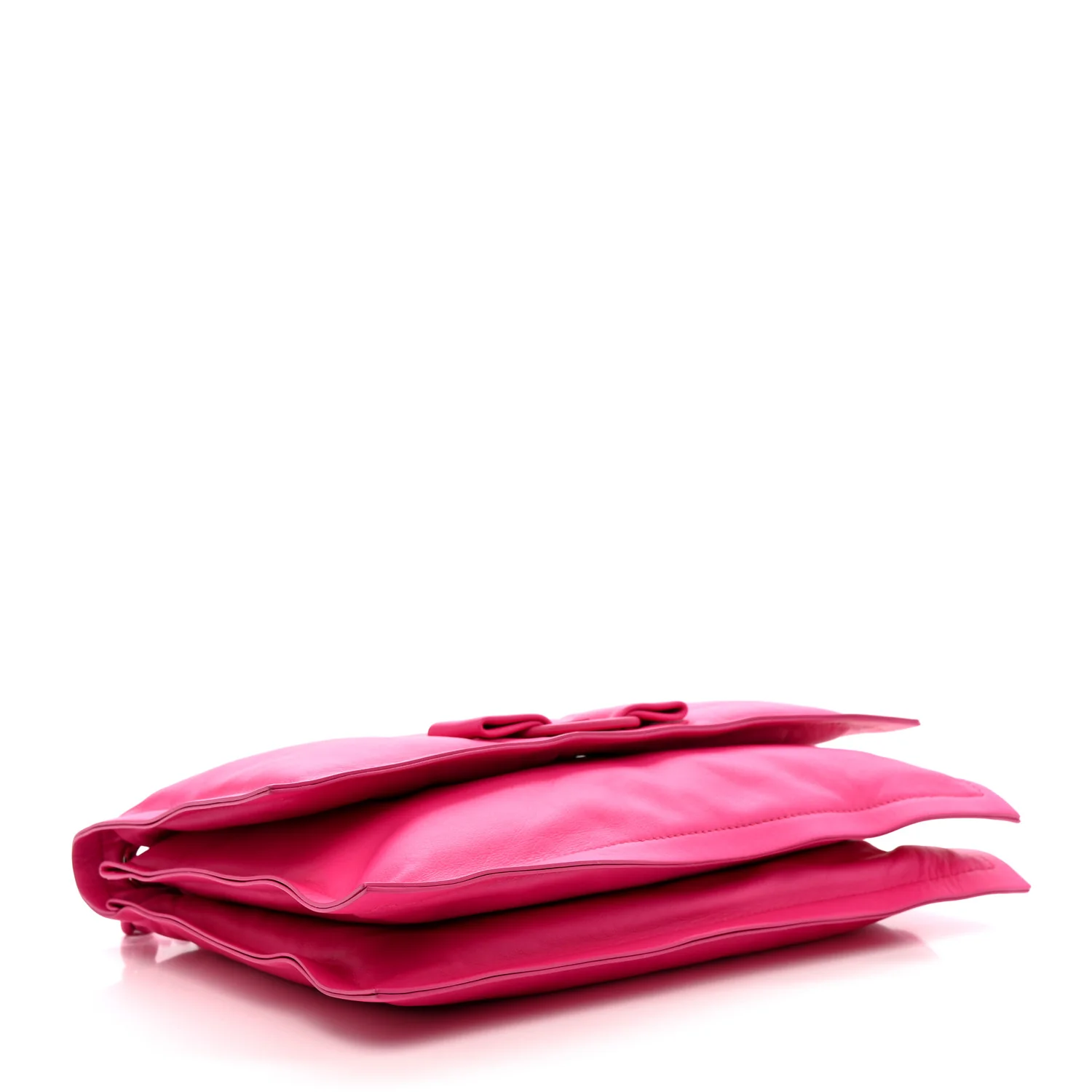 Calfskin Small Viva Bow Shoulder Bag Hot Pink - Image 4