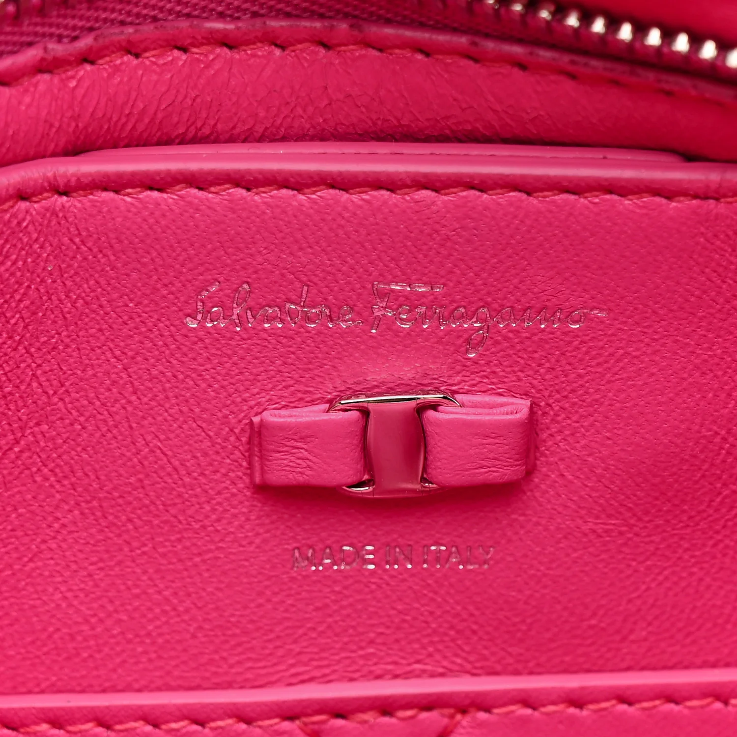 Calfskin Small Viva Bow Shoulder Bag Hot Pink - Image 7