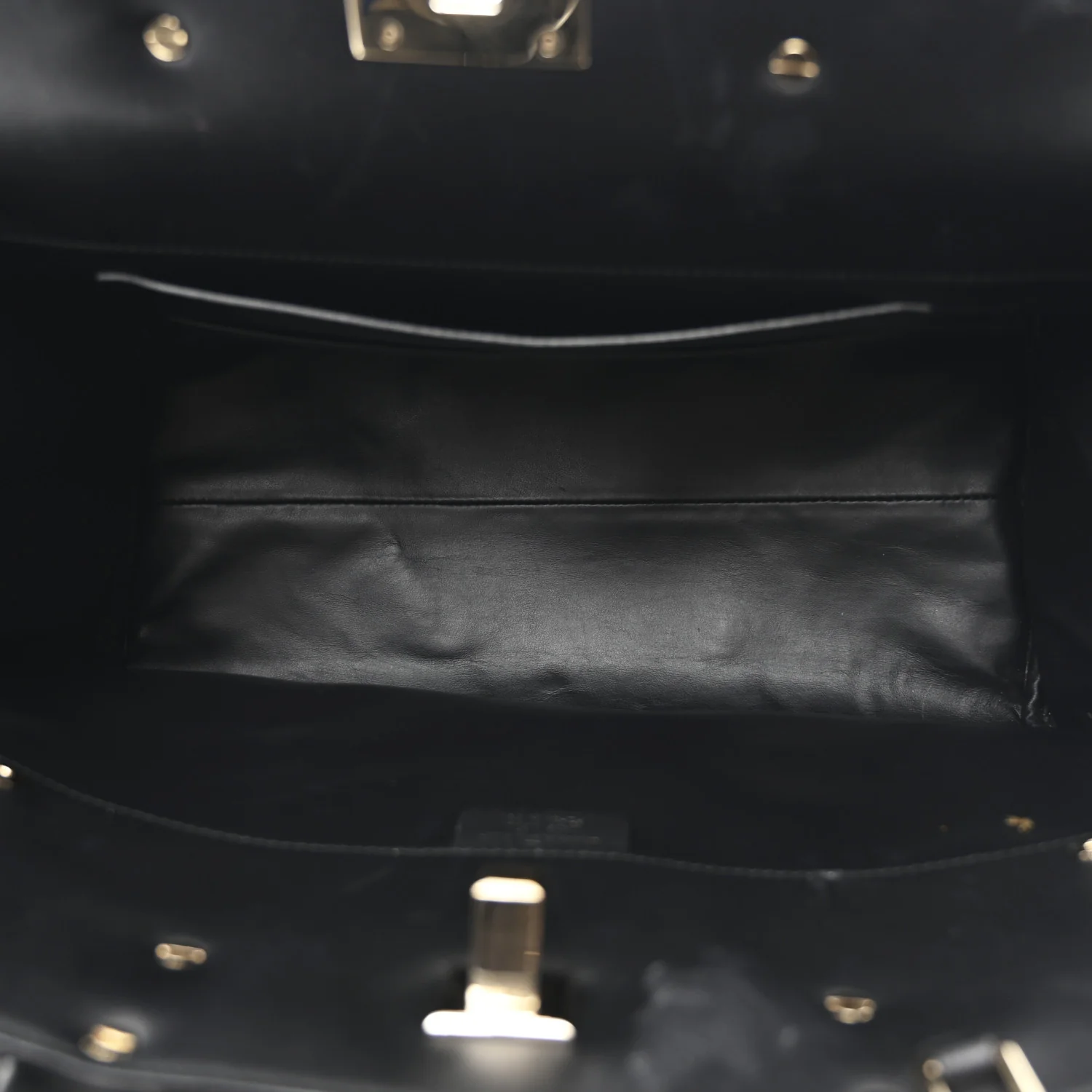 Calfskin Snakeskin Gancini Large Studio Bag Black Beige - Image 6