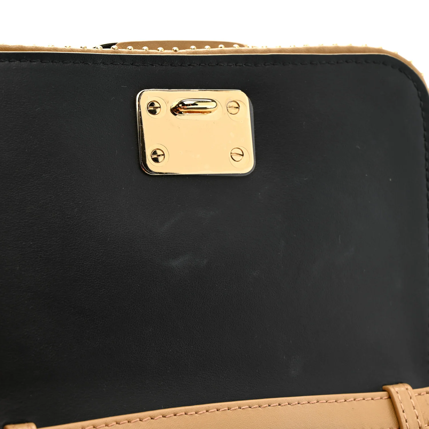 Calfskin Studded Mini Vara Bow Crossbody Bag Camel - Image 11