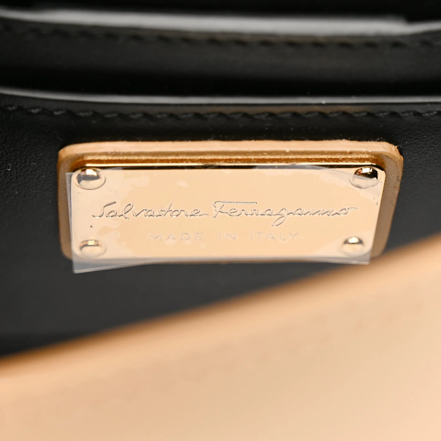 Calfskin Studded Mini Vara Bow Crossbody Bag Camel - Image 7