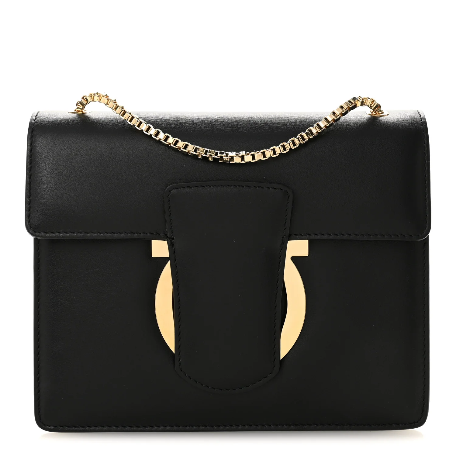 Calfskin Thalia Flap Shoulder Bag Black