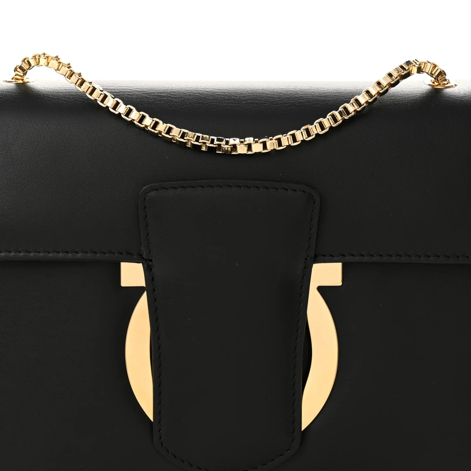Calfskin Thalia Flap Shoulder Bag Black - Image 8