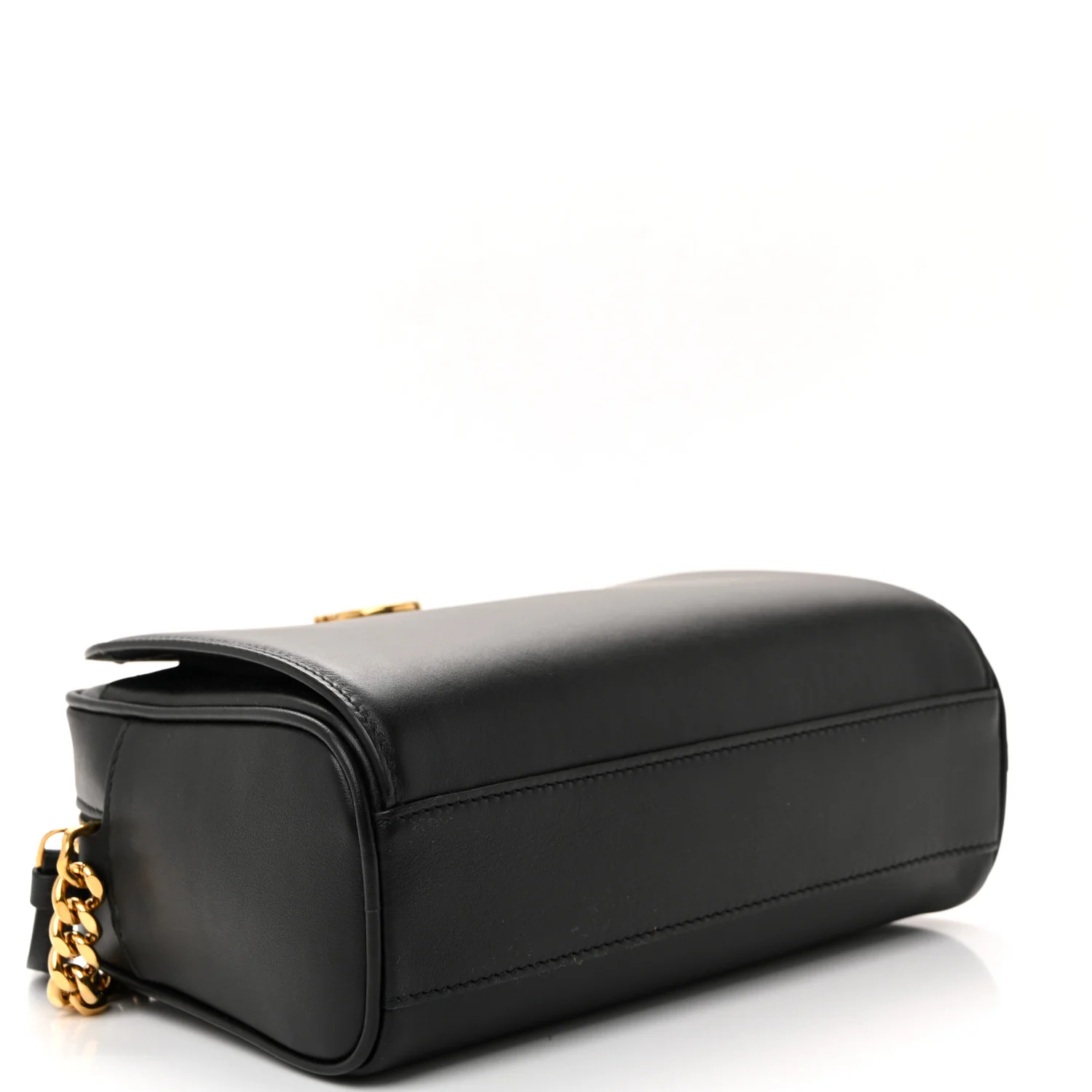 Calfskin Trifolio Camera Crossbody Bag Black - Image 4