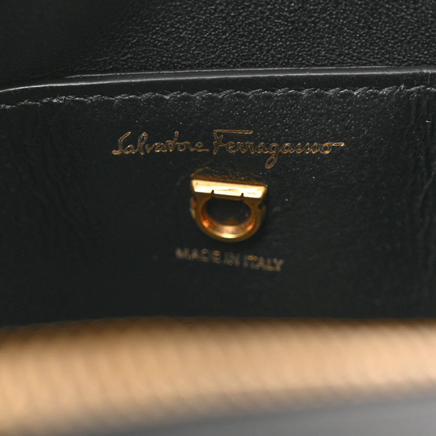 Calfskin Trifolio Camera Crossbody Bag Black - Image 6