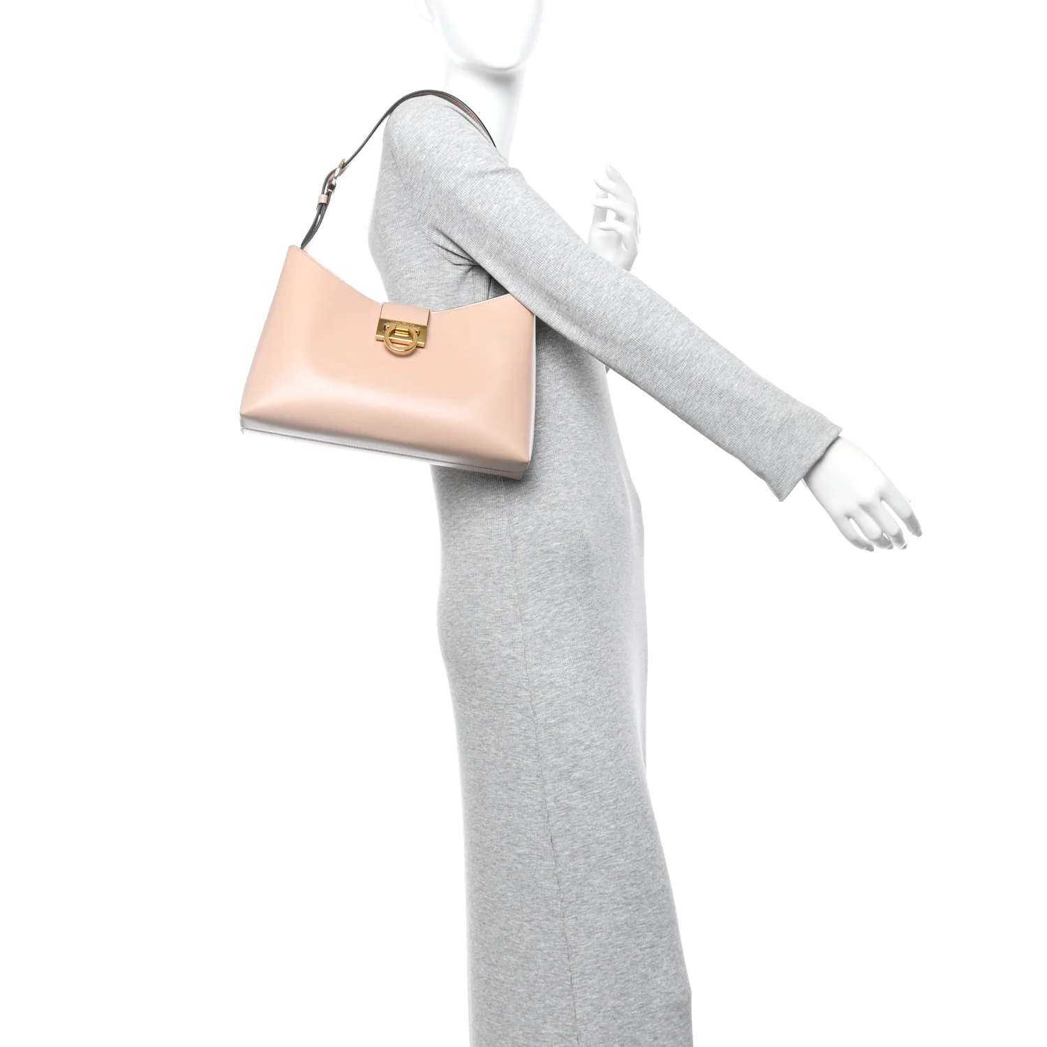 Calfskin Trifolio Shoulder Bag Amaretti - Image 2