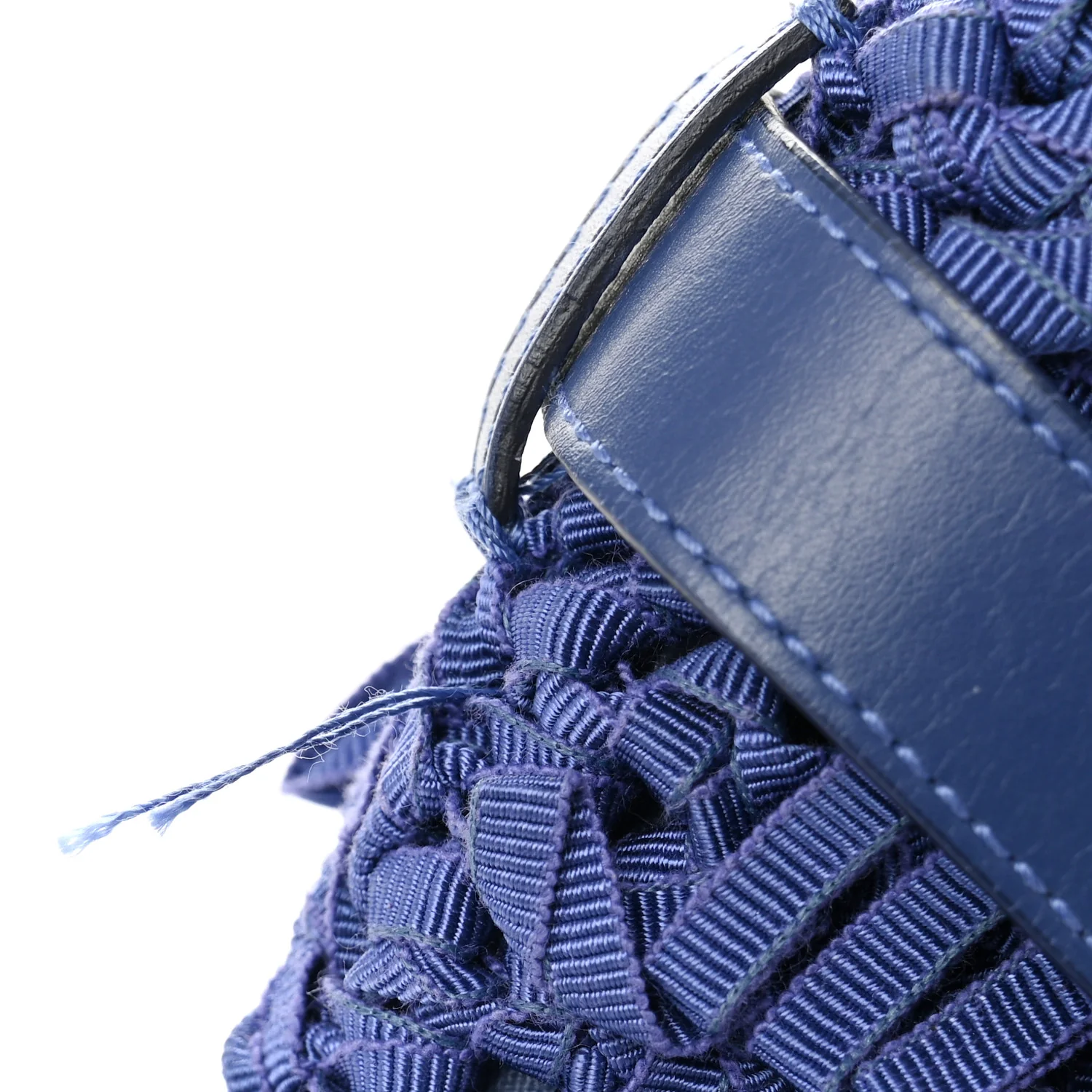 Canvas Fringe Hug Shoulder Bag Blue - Image 14