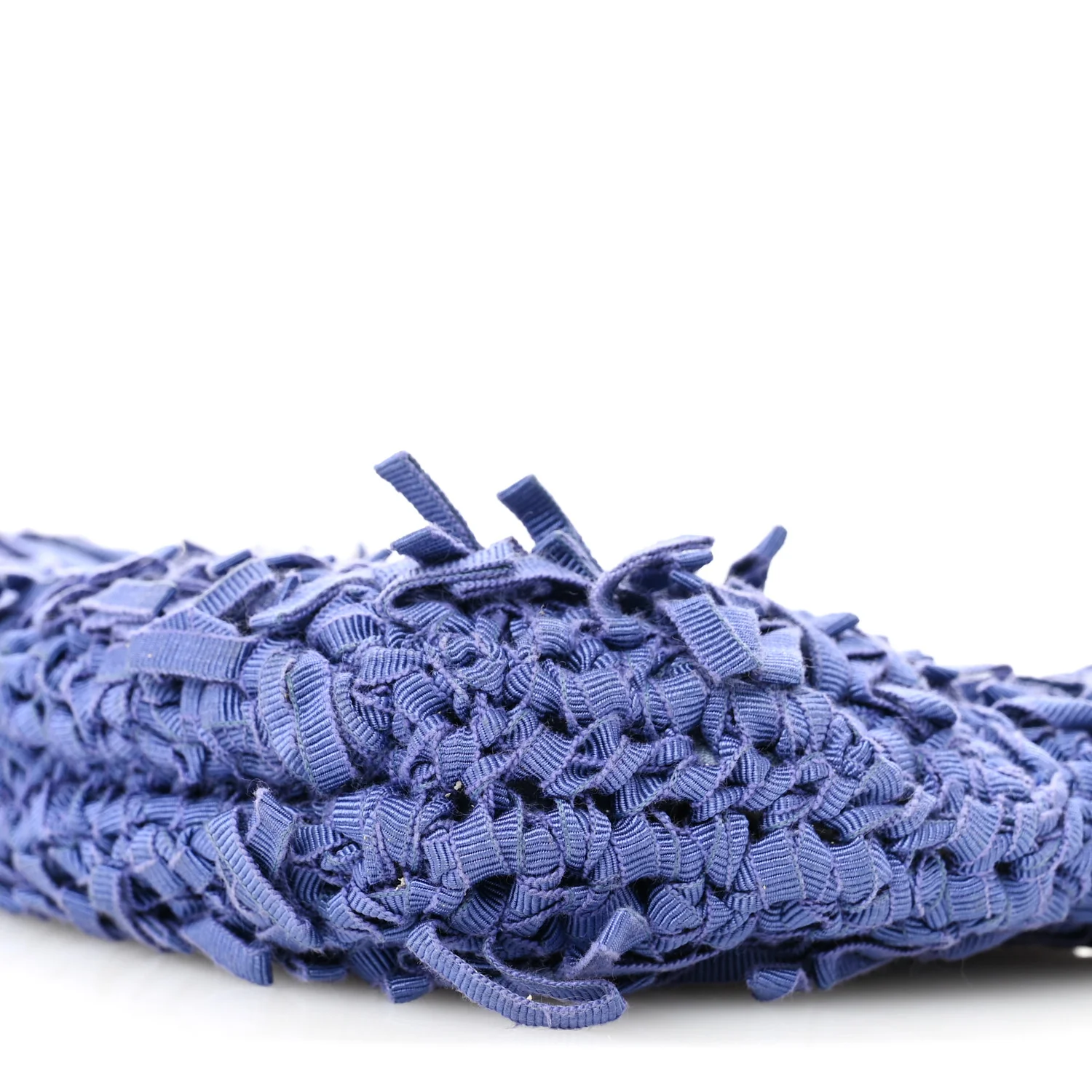 Canvas Fringe Hug Shoulder Bag Blue - Image 9