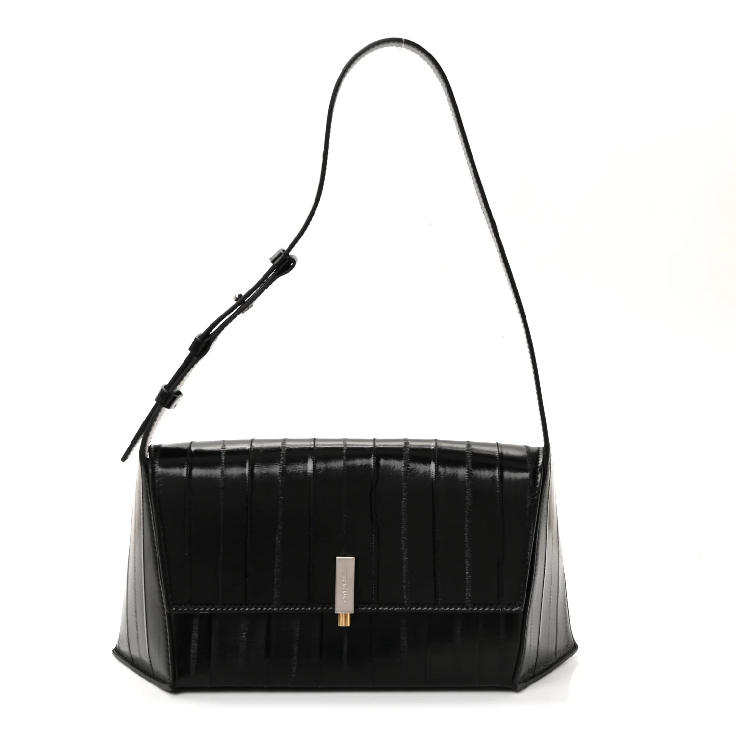 Eel Medium Geometric Prisma Shoulder Bag Black