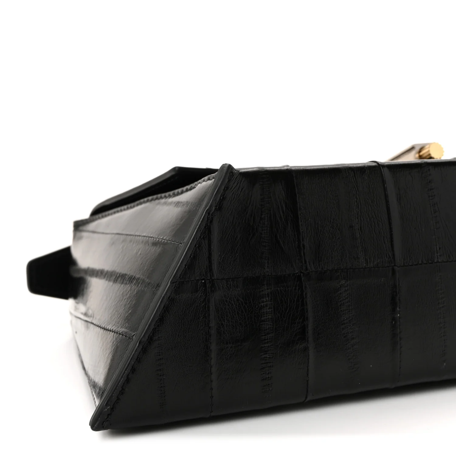 Eel Medium Geometric Prisma Shoulder Bag Black - Image 15