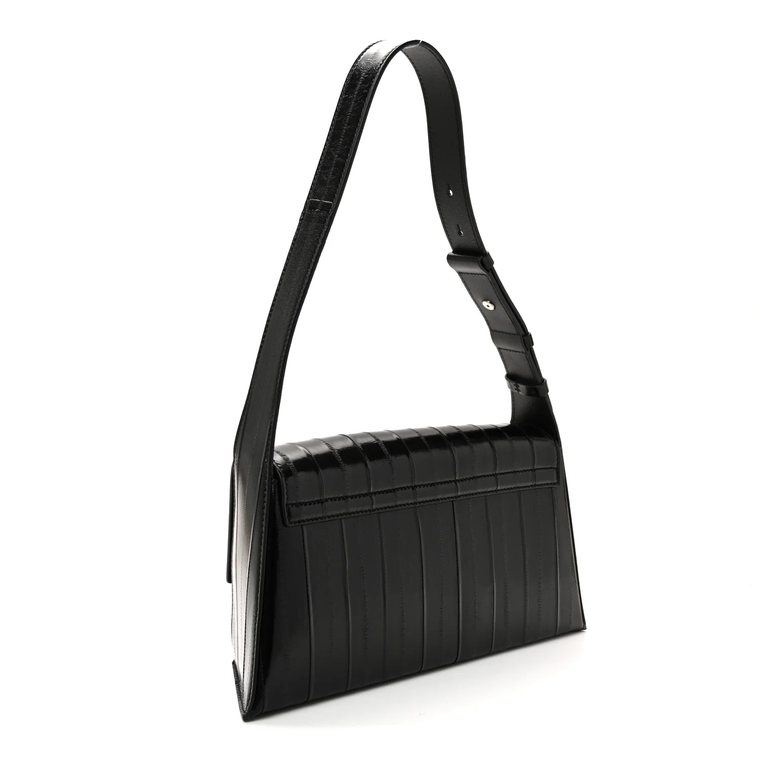 Eel Medium Geometric Prisma Shoulder Bag Black - Image 5