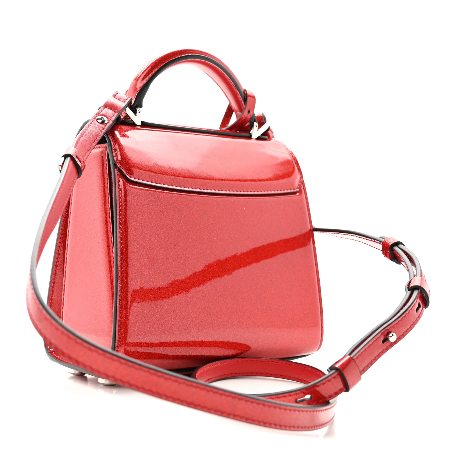 Glitter Patent Mini Boxyz Red - Image 3