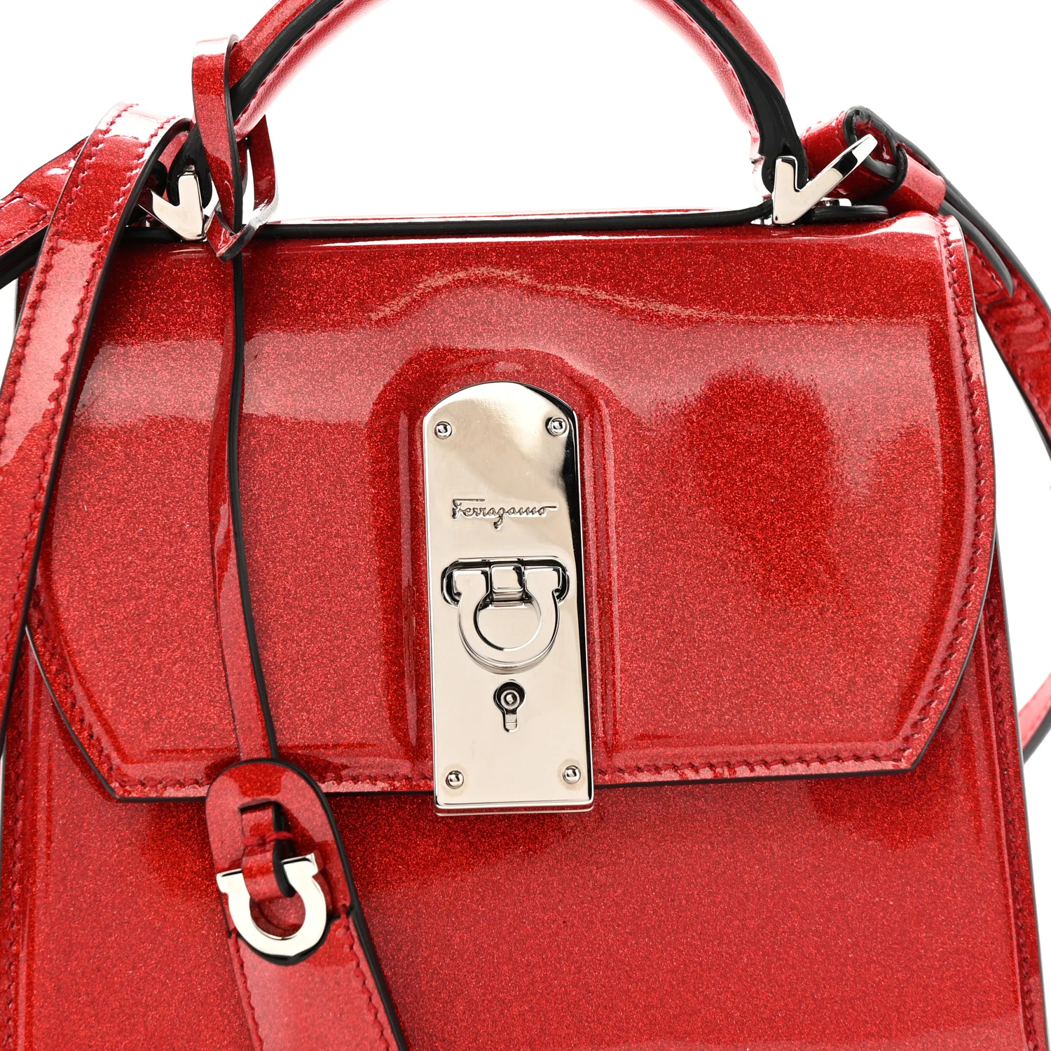 Glitter Patent Mini Boxyz Red - Image 7