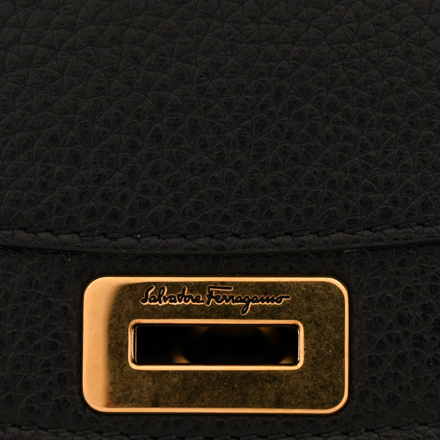 Grained Calfskin Gancini Crossbody Flap Black - Image 10