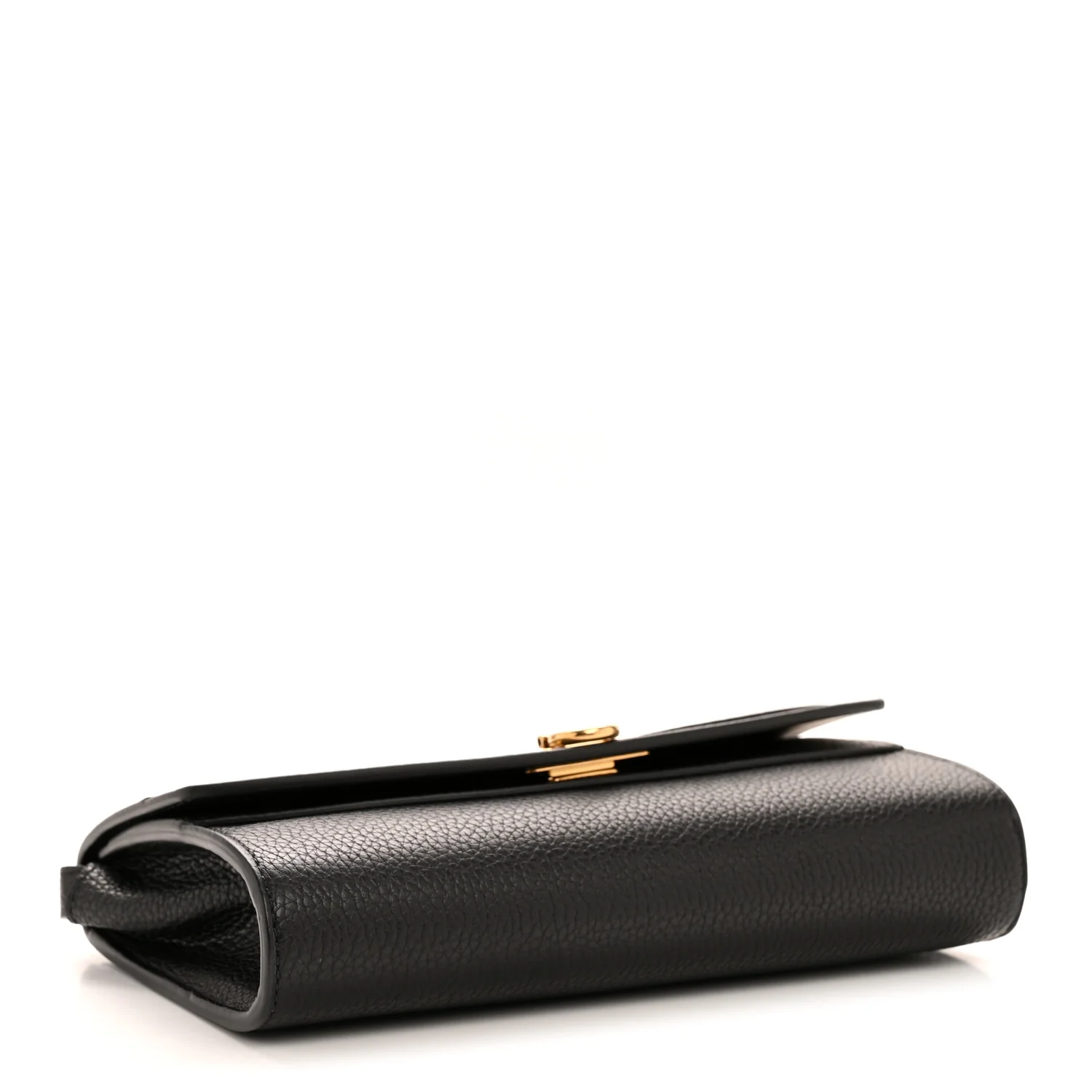 Grained Calfskin Gancini Crossbody Flap Black - Image 4