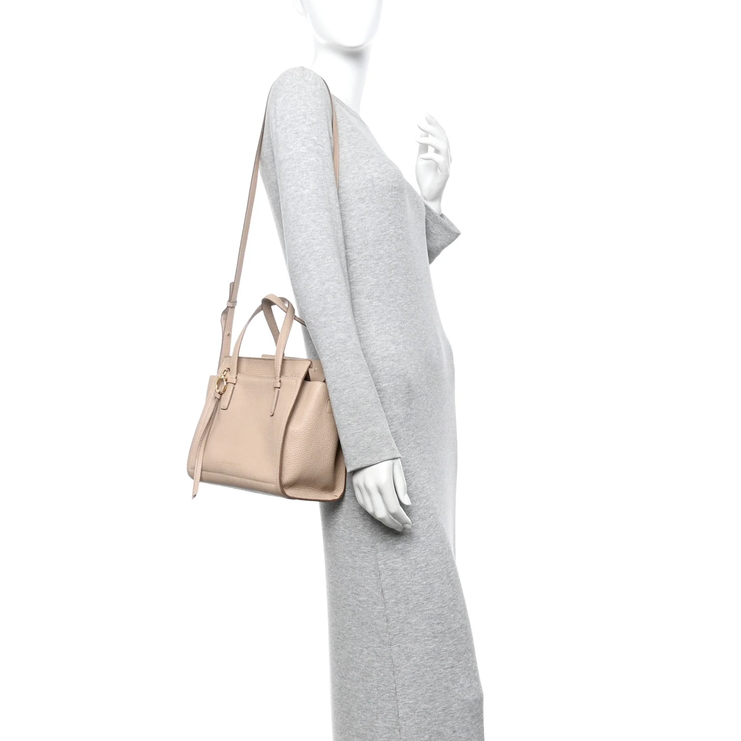 Hammered Calfskin Double Handle Small Amy Tote Cumin - Image 2