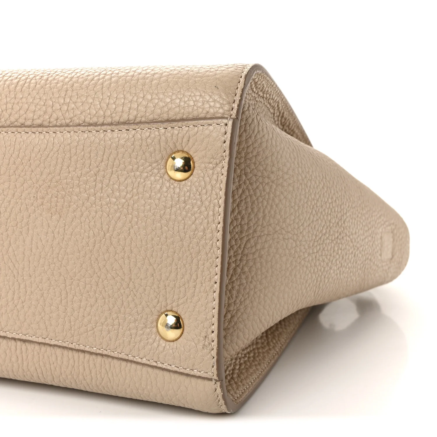 Hammered Calfskin Double Handle Small Amy Tote Cumin - Image 9