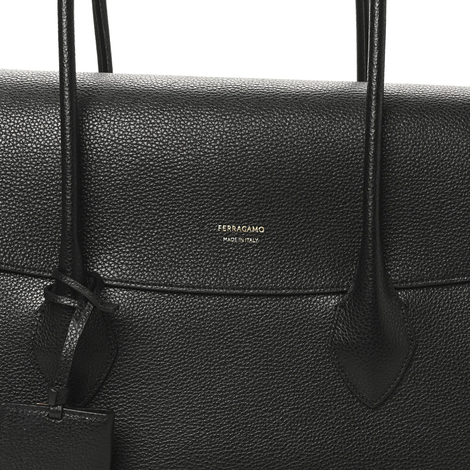 Hammered Calfskin Firenze East West Tote Bag Black - Image 8