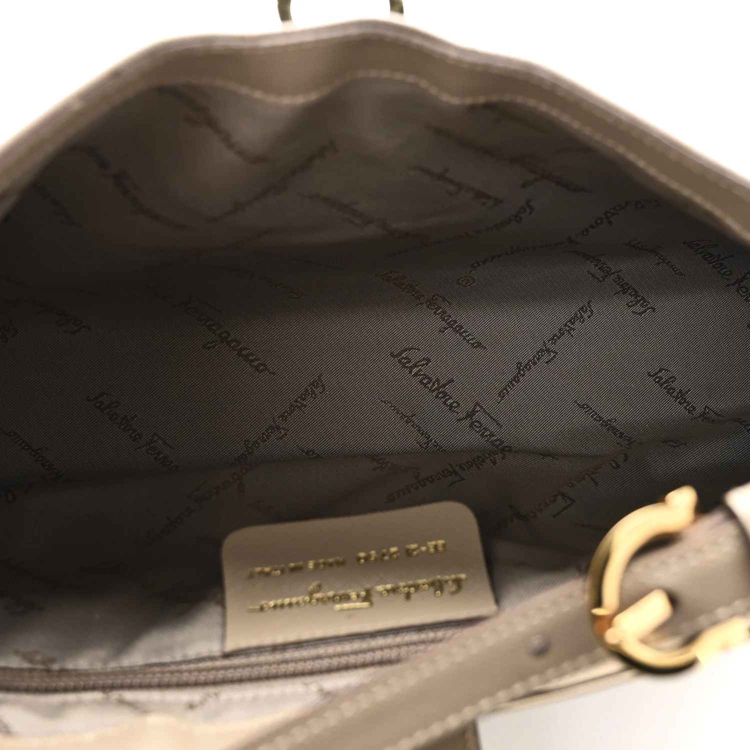 Hammered Calfskin Trifolio Shoulder Bag Beige - Image 5