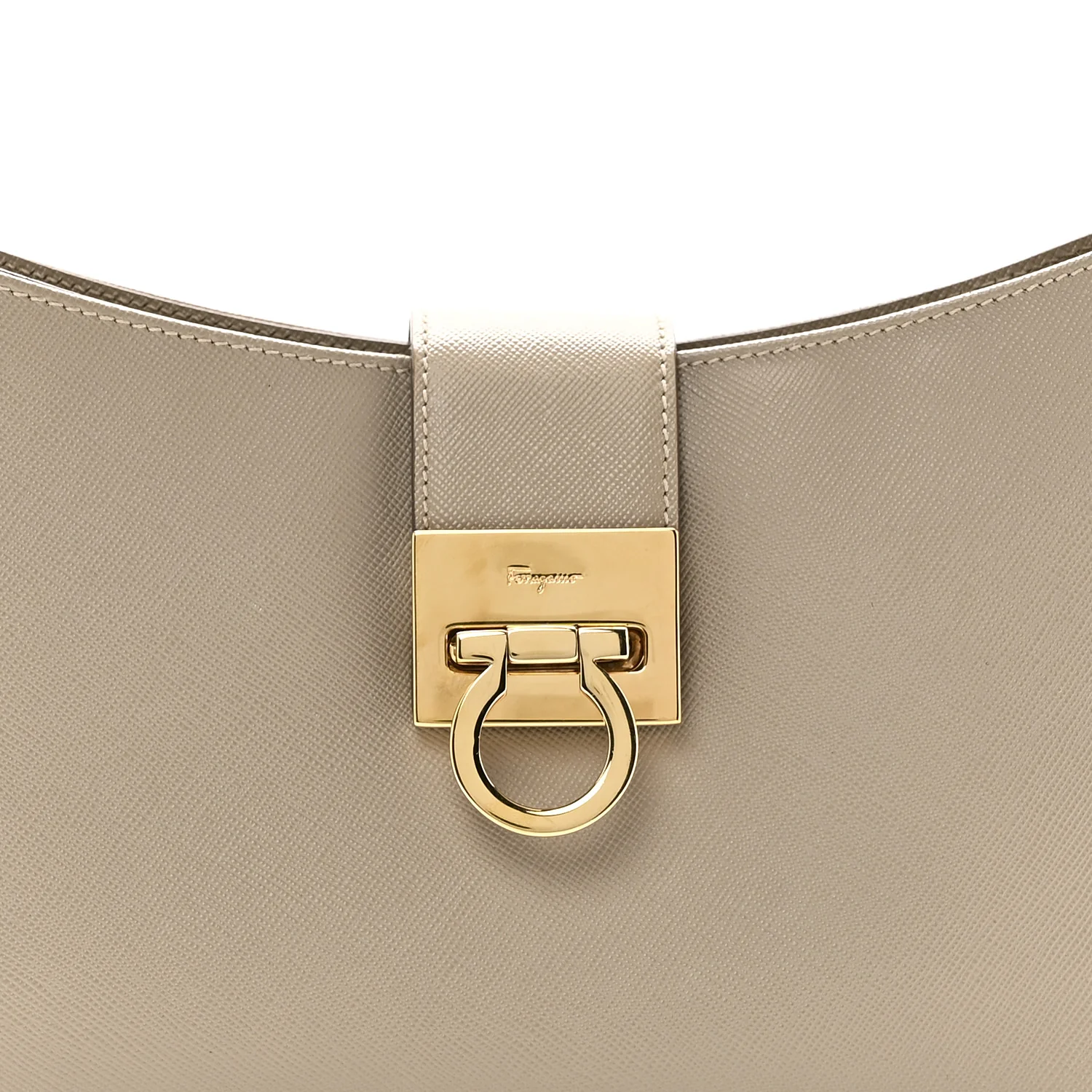 Hammered Calfskin Trifolio Shoulder Bag Beige - Image 7